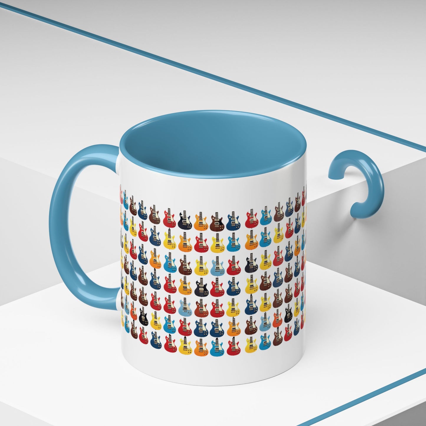Coffee Mug - Wall of Guitars Design - Music Lover Gift