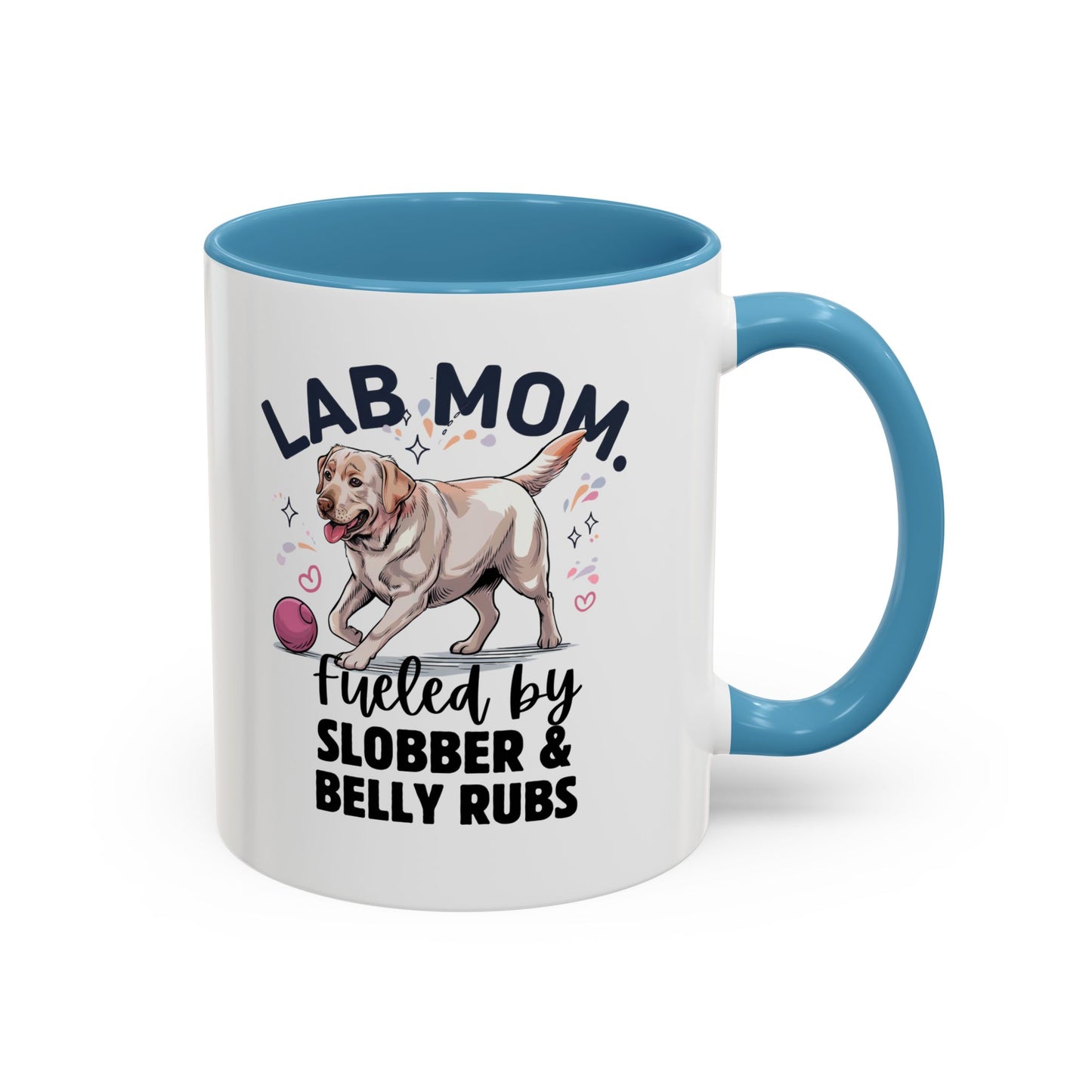 Lab Mom Coffee Mug - Fueled by Slobber & Belly Rubs, Dog Lover Gift, Pet Owner Coffee Cup, Personalized Dog Mom Mug, Cute Animal Mug