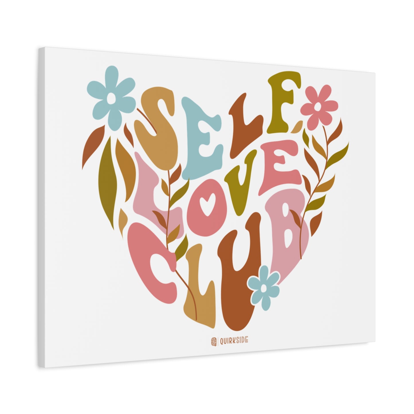 Self Love Club Canvas Art | Inspirational Wall Decor, Gift for Friends, Home and Office Decoration, Positive Vibes