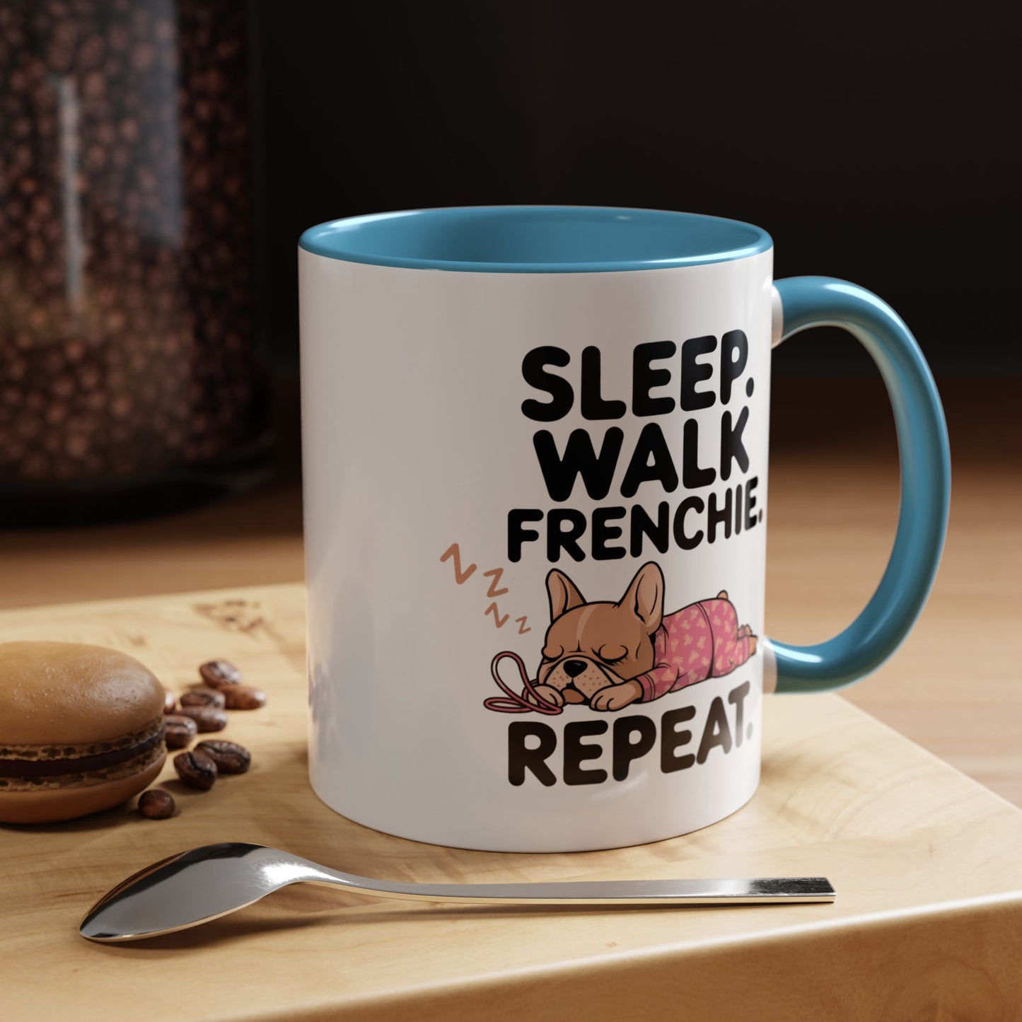 French Bulldog Coffee Mug with Cute Sleepy Design, Dog Lover Gift, Humorous Mug, Pet Owner Essentials, Frenchie Appreciation