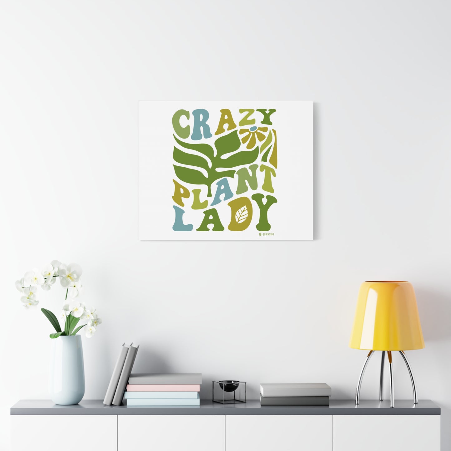Matte Canvas Art - Crazy Plant Lady Wall Decor, Indoor Plant Lover Gift, Boho Home Accessories, Greenery Wall Art, Housewarming Present