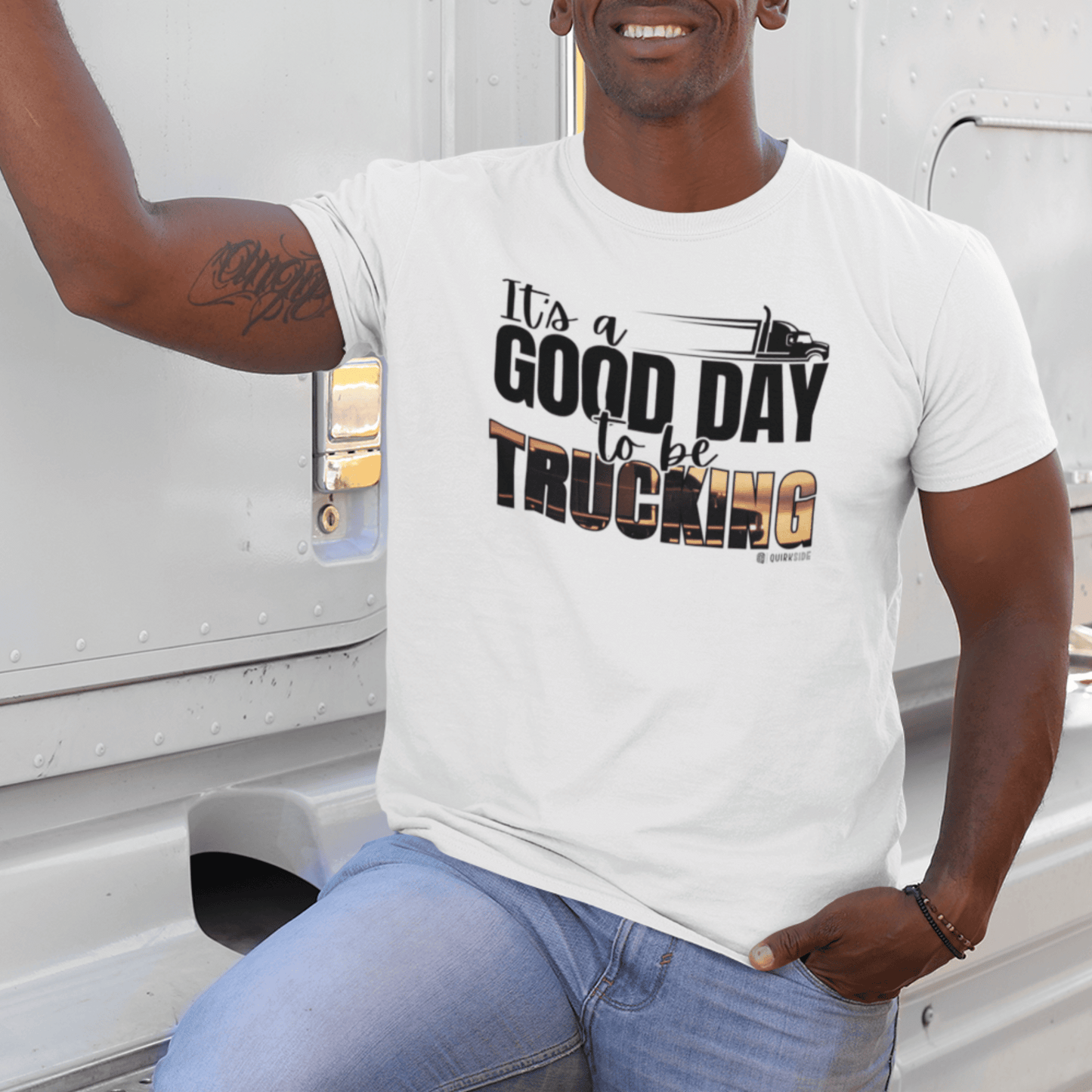 Trucking T-shirt, Truckers Tee, Highway Driver Shirt, On The Road Top, Unisex Tee, Comfortable Garment-Dyed Shirt