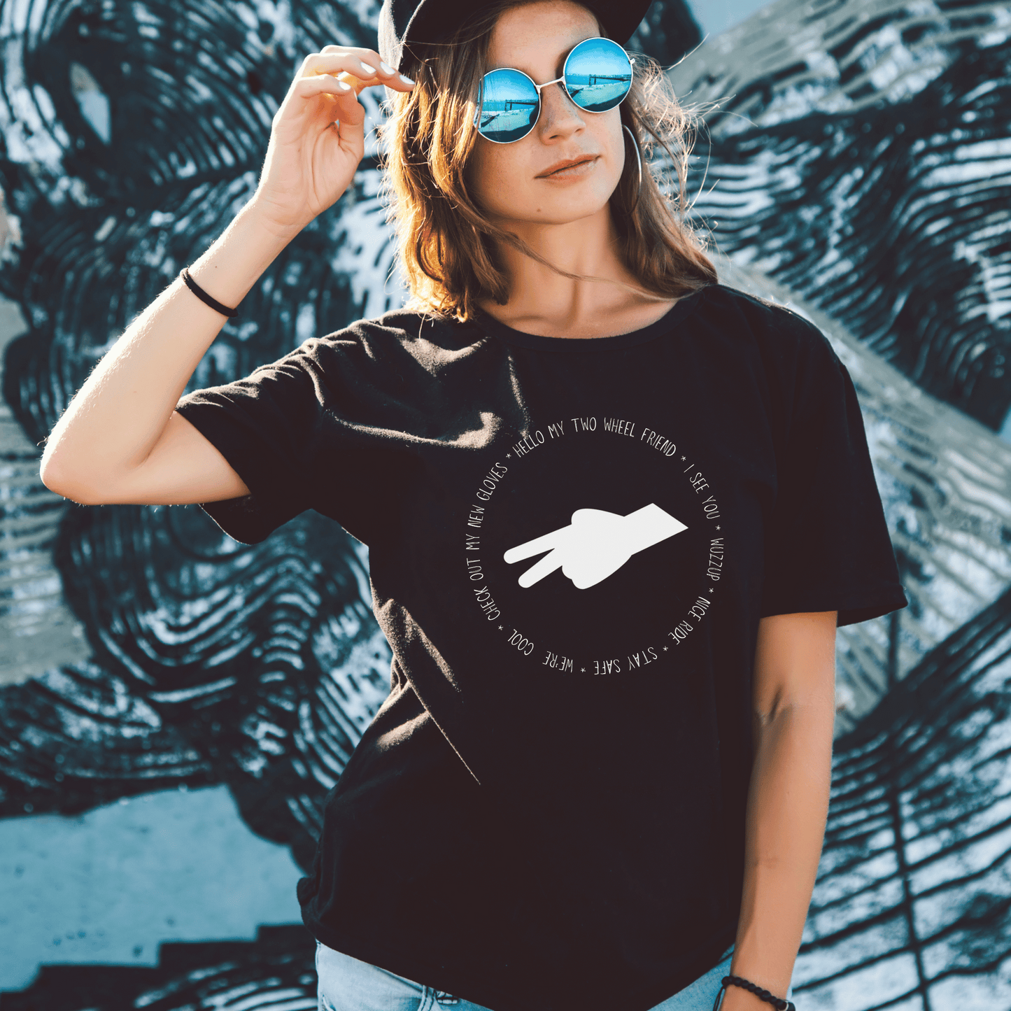 Biker Wave T-shirt, Motorcycle Enthusiast Tee, Unisex Garment-Dyed Top, Motorbike Gift Shirt, Respectful Biker Apparel - Quirkside Creations