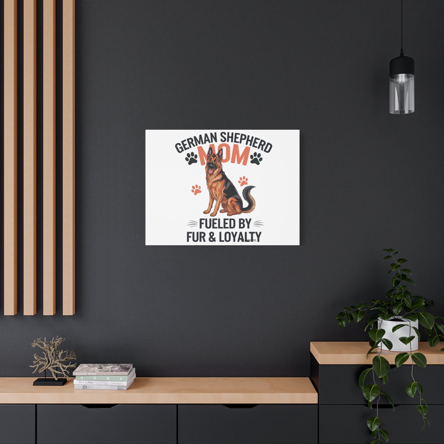 German Shepherd Mom Canvas Wall Art, Dog Lover Decor, Pet Owner Gift, Home Sweet Home Art, Animal Lover Wall Decor