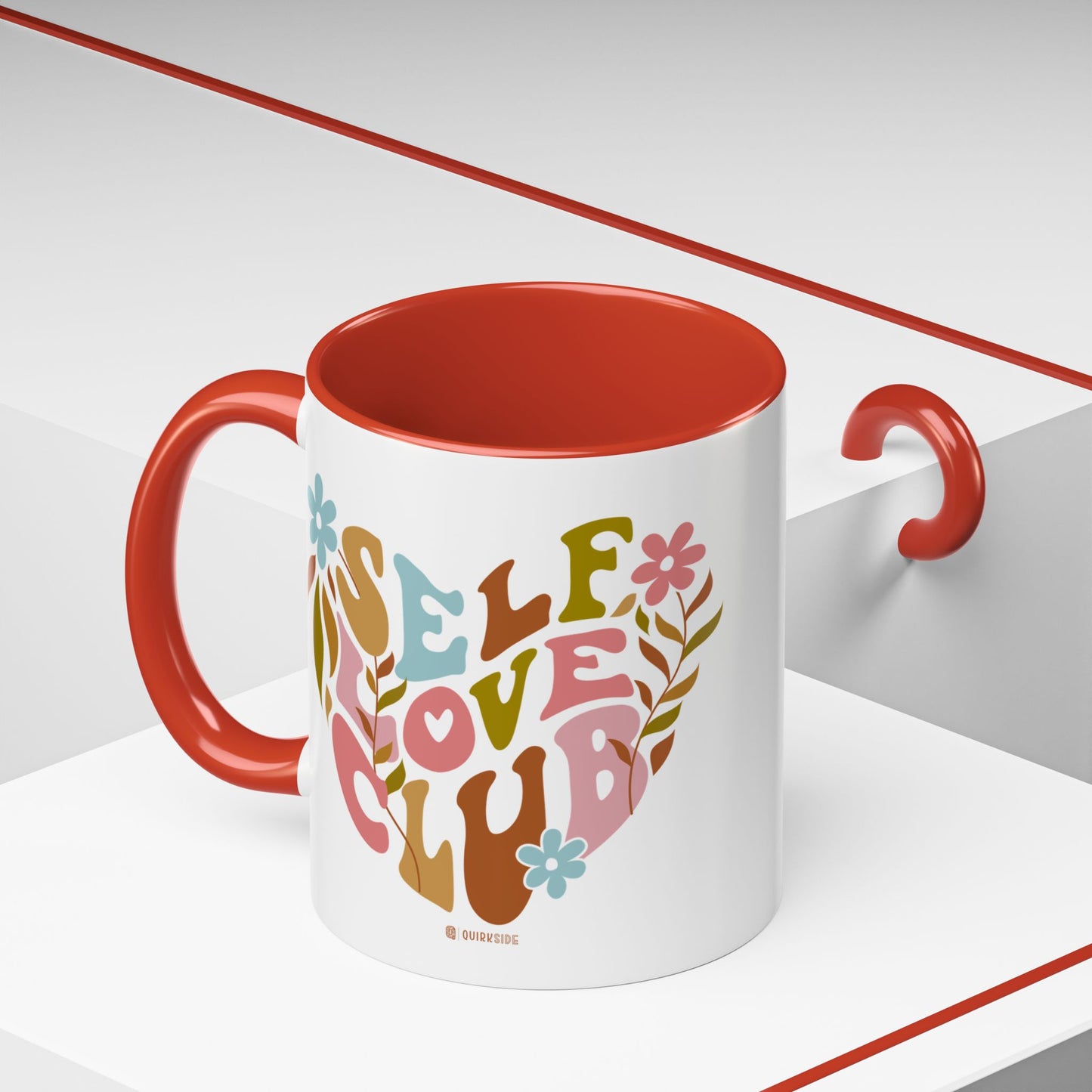 Self Love Club Coffee Mug - Empowering Floral Design, Great for Gifts, Self-Care, Friends, Motivational Mugs