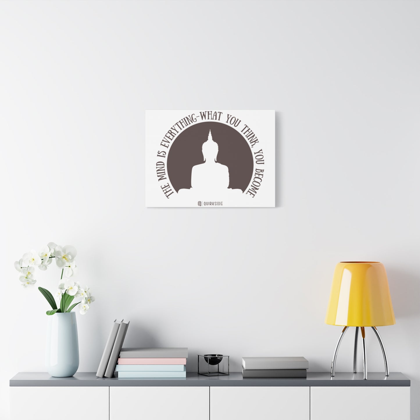Mindfulness Buddha Canvas Art, Inspirational Wall Decor, Meditation Quote Print, Zen Home Decor, Gift for Yogis and Mindfulness Lovers