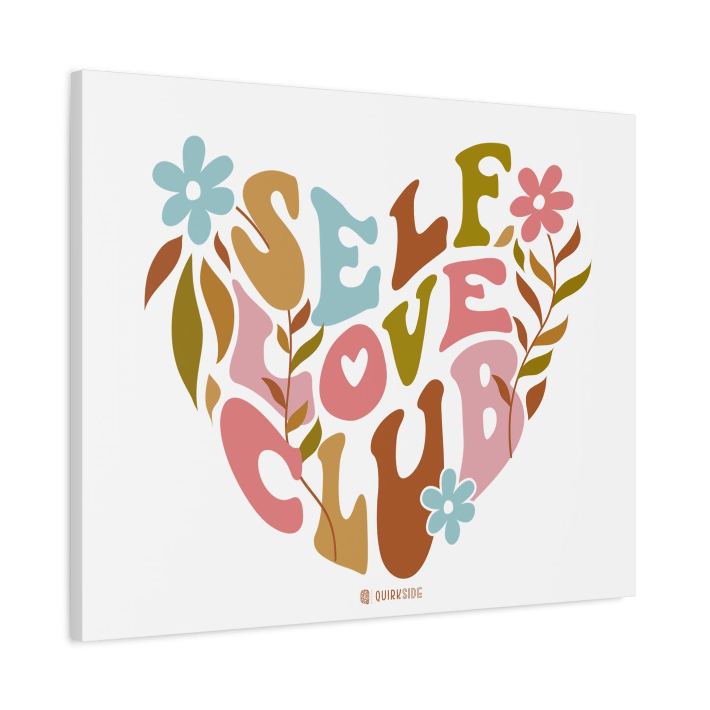 Self Love Club Canvas Art | Inspirational Wall Decor, Gift for Friends, Home and Office Decoration, Positive Vibes