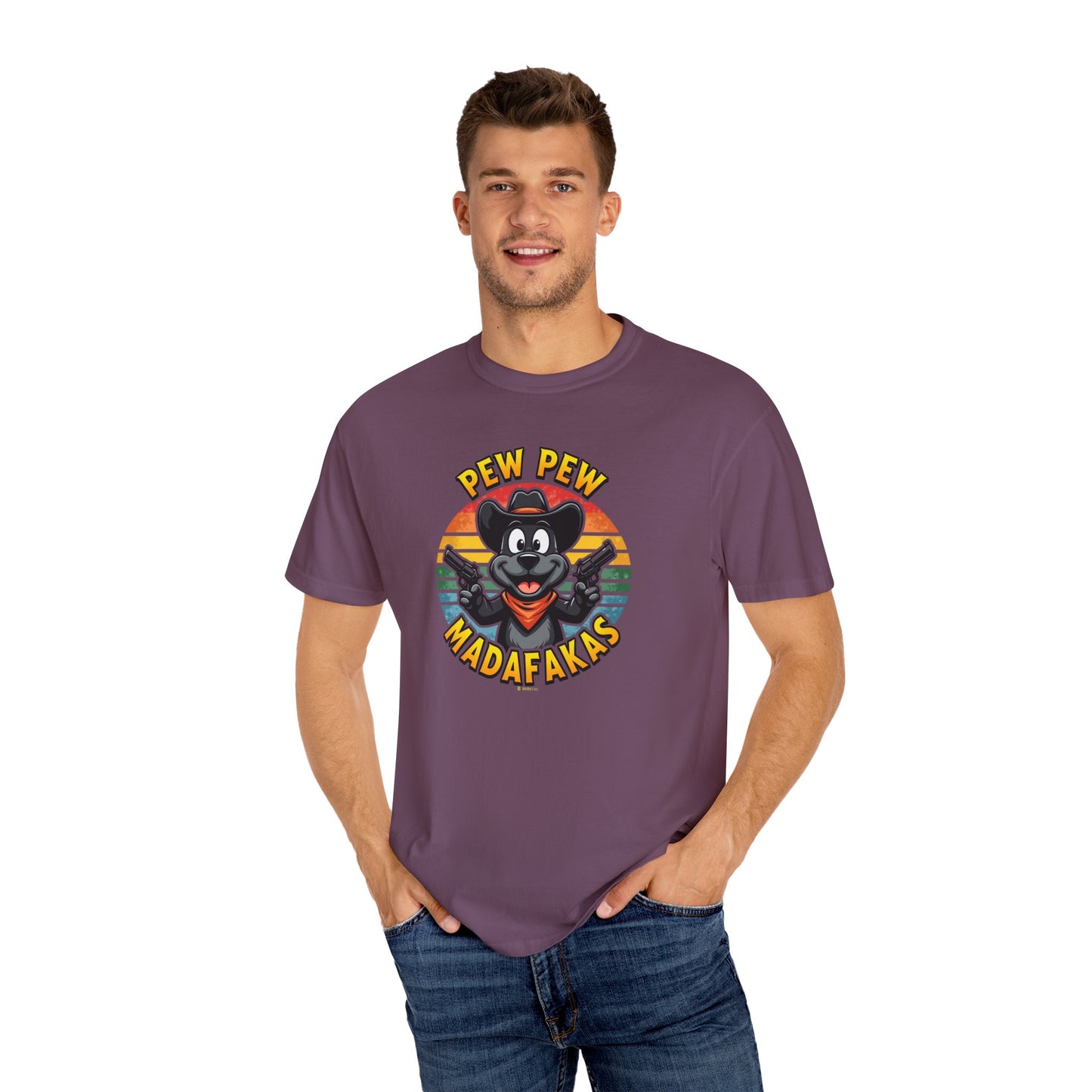 Cowboy Dog Funny T-Shirt, Western Style Tee, Unisex Garment-Dyed Shirt, Dog Lover Gift, Rodeo Apparel
