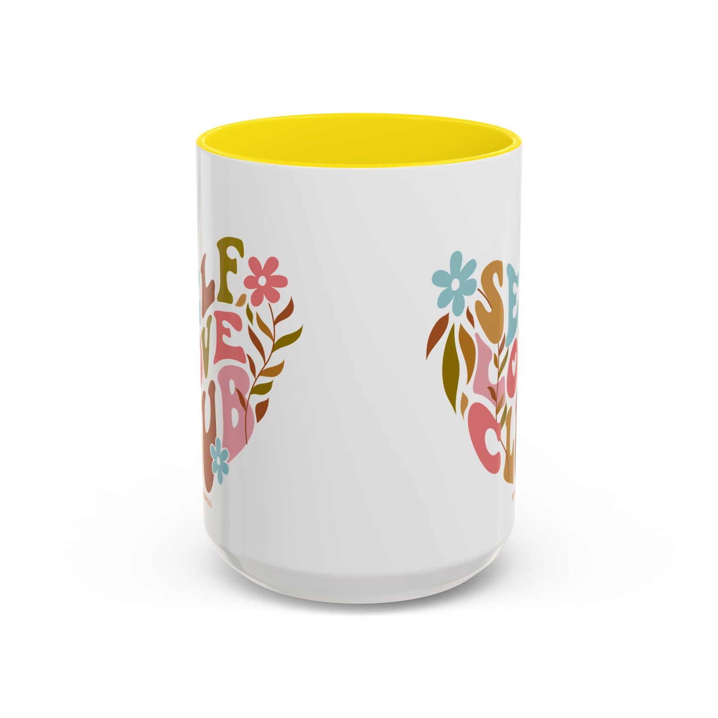 Self Love Club Coffee Mug - Empowering Floral Design, Great for Gifts, Self-Care, Friends, Motivational Mugs