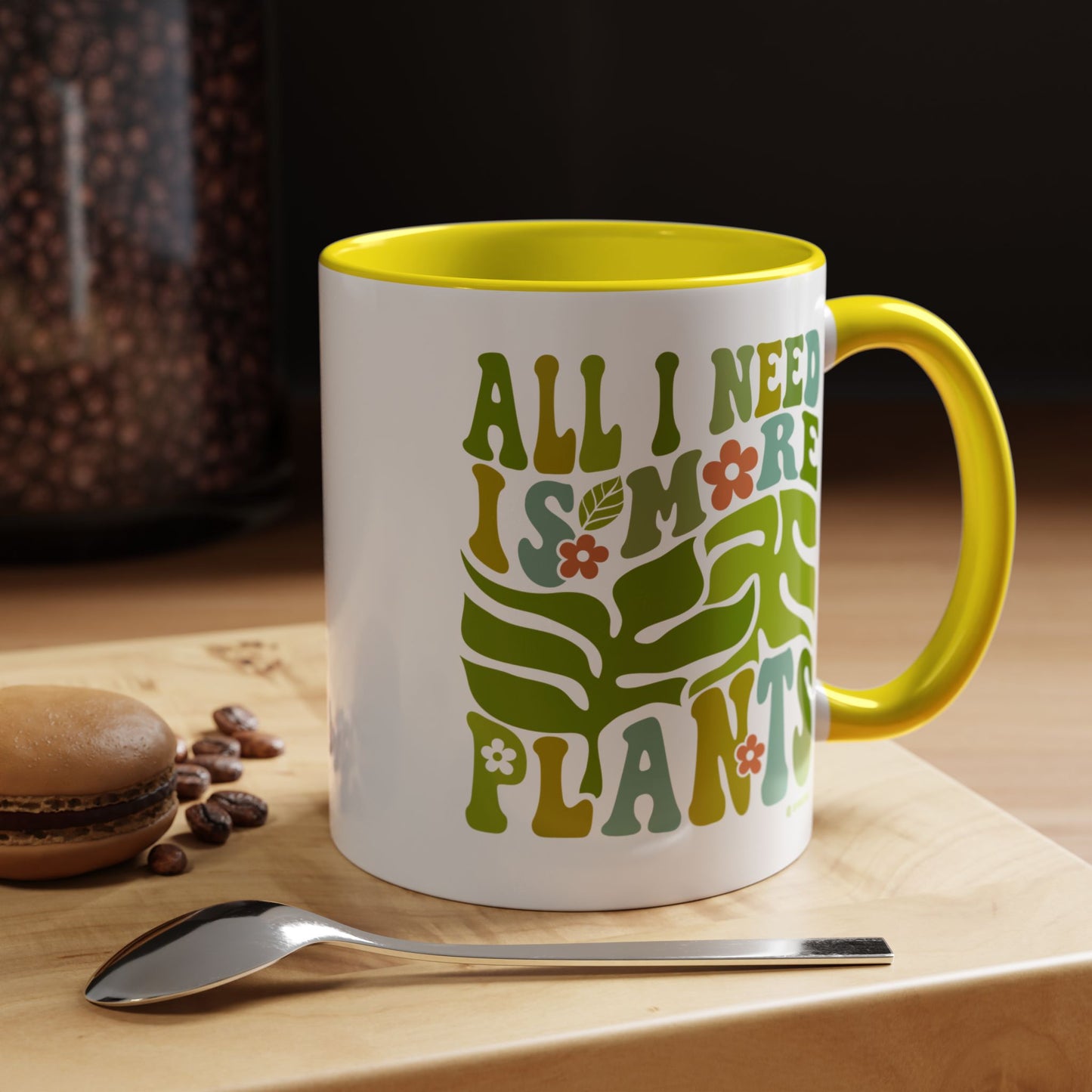 Botanical Coffee Mug - All I Need is More Plants, Plant Lover Gift, Home Decor, Gardening Mug, Eco-Friendly Coffee Cup