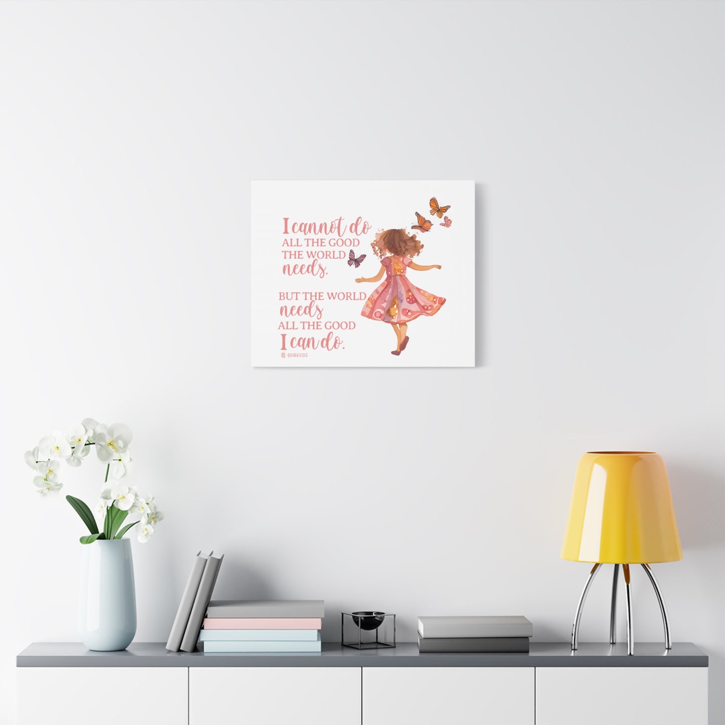 Inspirational Wall Art Canvas, Motivational Home Decor, Butterfly Quote Print, Gift for Her, Positive Vibes Wall Decor