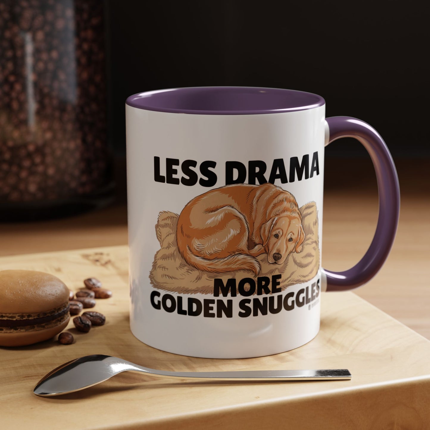 Golden Snuggles Coffee Mug - Less Drama More Snuggles, Dog Lover Gift, Perfect for Home, Funny Dog Mug, Pet Owner Treat