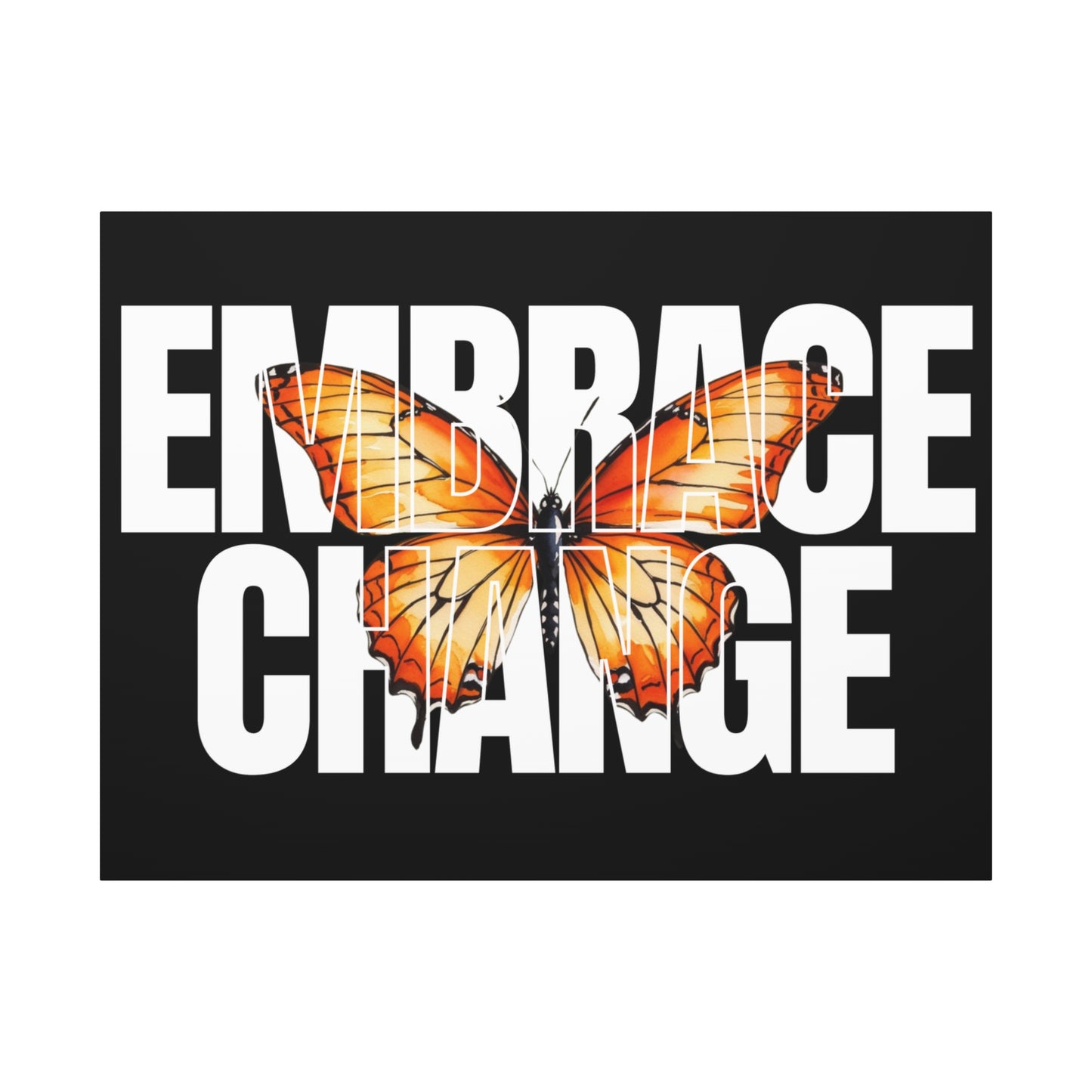 Butterfly Embrace Change Canvas Art, Motivational Wall Decor, Inspirational Gift for Home, Office, Art Print for Transformation