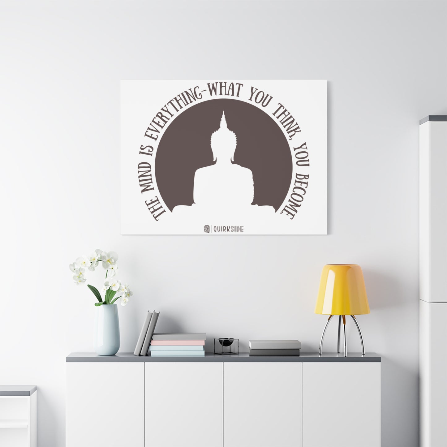Mindfulness Buddha Canvas Art, Inspirational Wall Decor, Meditation Quote Print, Zen Home Decor, Gift for Yogis and Mindfulness Lovers