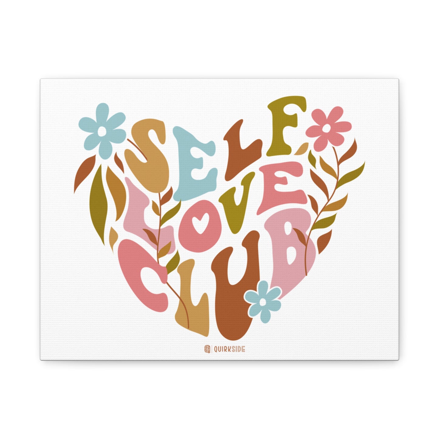 Self Love Club Canvas Art | Inspirational Wall Decor, Gift for Friends, Home and Office Decoration, Positive Vibes