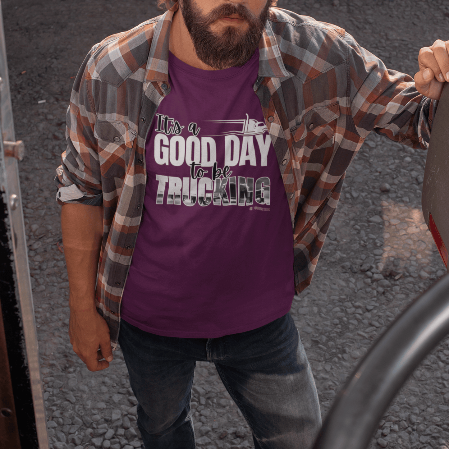 Trucking T-shirt, Truckers Tee, Highway Driver Shirt, On The Road Top, Unisex Tee, Comfortable Garment-Dyed Shirt
