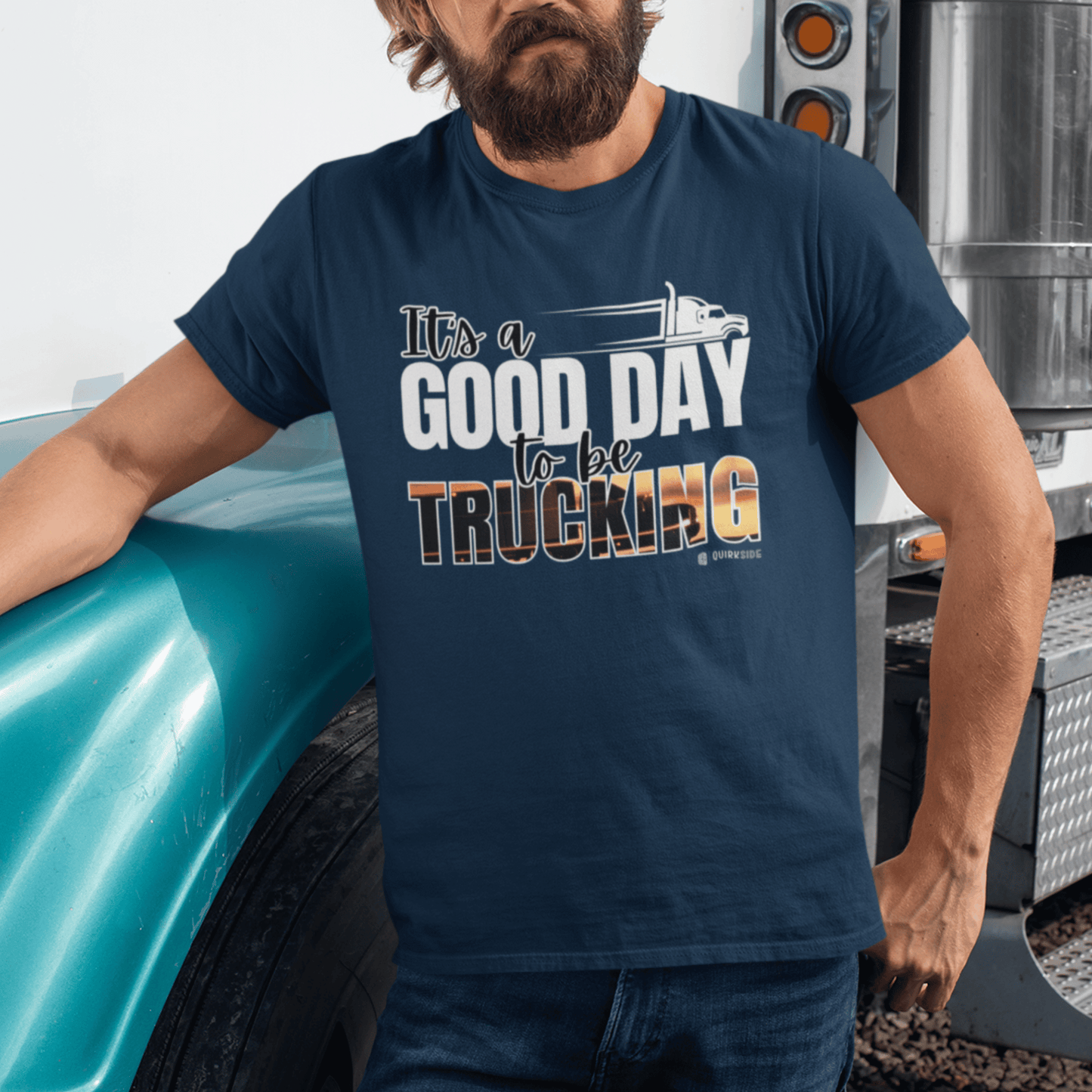 Trucking T-shirt, Truckers Tee, Highway Driver Shirt, On The Road Top, Unisex Tee, Comfortable Garment-Dyed Shirt
