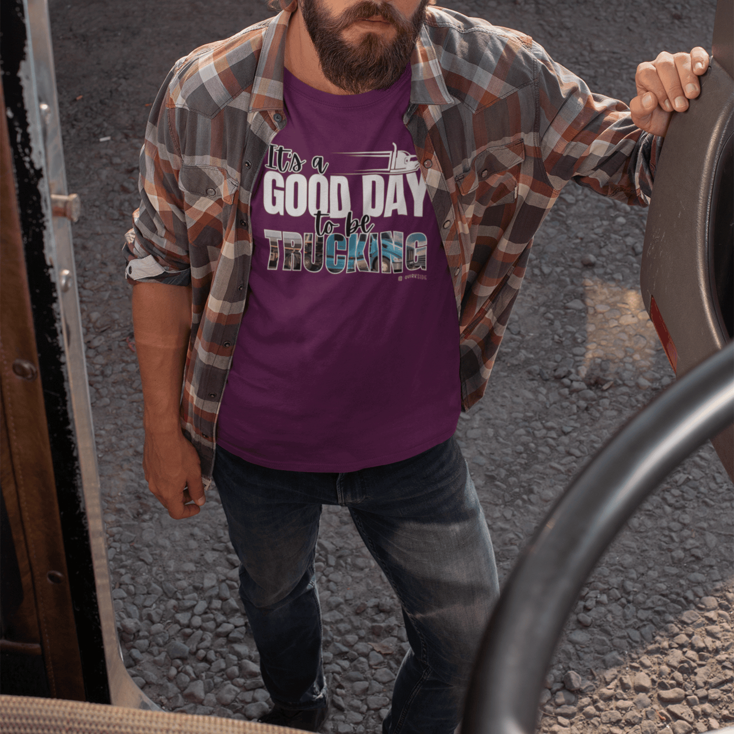 Trucking T-shirt, Truckers Tee, Highway Driver Shirt, On The Road Top, Unisex Tee, Comfortable Garment-Dyed Shirt