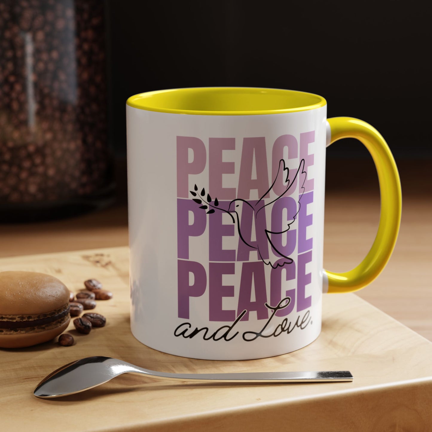 Peace and Love Accent Mug