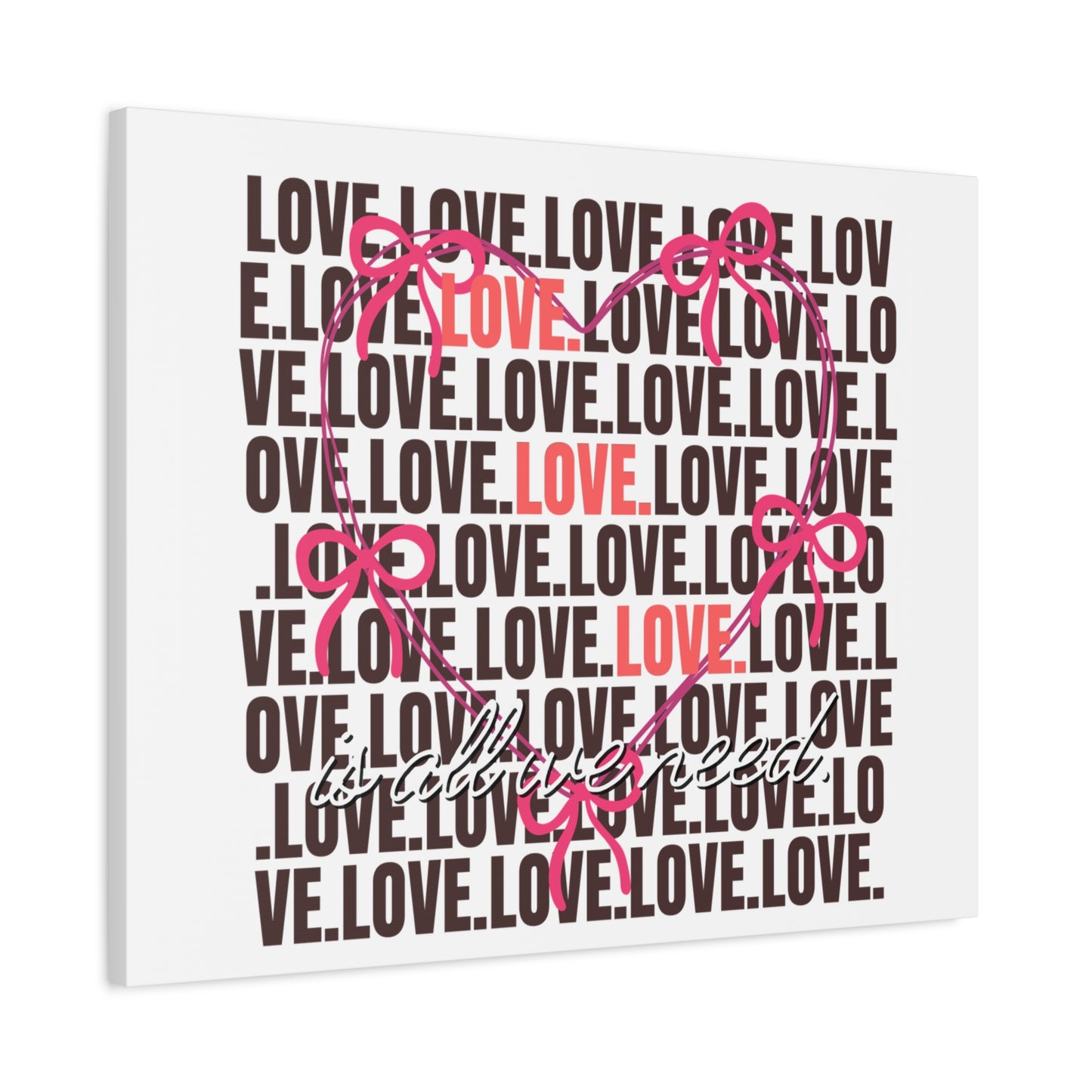 Love-Themed Canvas Art, Heart Wall Decor, Valentine's Gift, Romantic Home Decor, Engagement Present