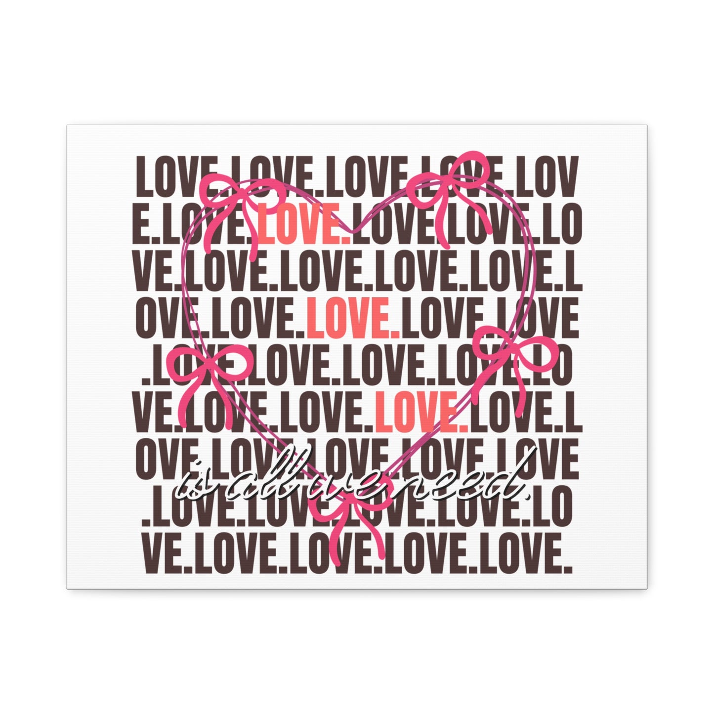 Love-Themed Canvas Art, Heart Wall Decor, Valentine's Gift, Romantic Home Decor, Engagement Present