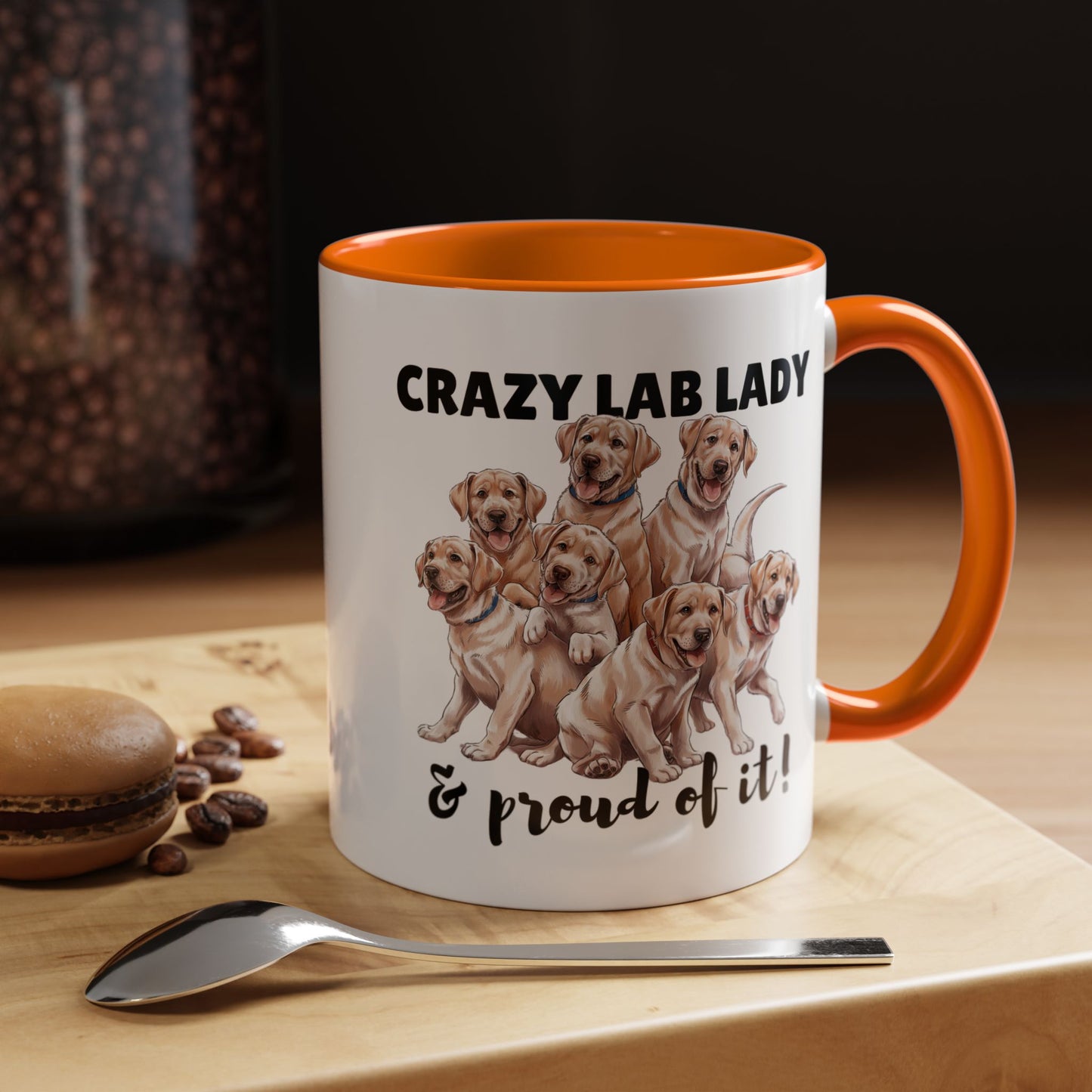 Crazy Lab Lady Coffee Mug - Dog Lover Gift, Pet Mom Mug, Funny Lab Dog Mug, Coffee Cup for Dog Owners, Animal Lover's Accessories