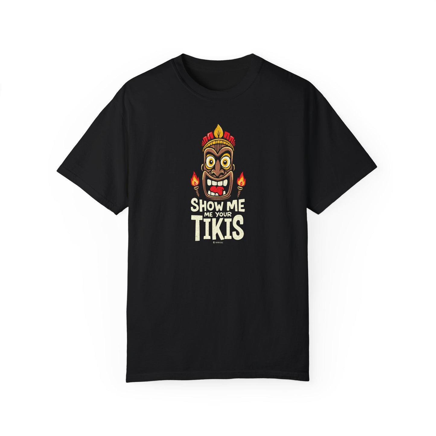 Tiki Print Tee, Hawaiian Style Shirt, Unisex Graphic Tshirt, Funny Aloha Top, Naughty Island Apparel