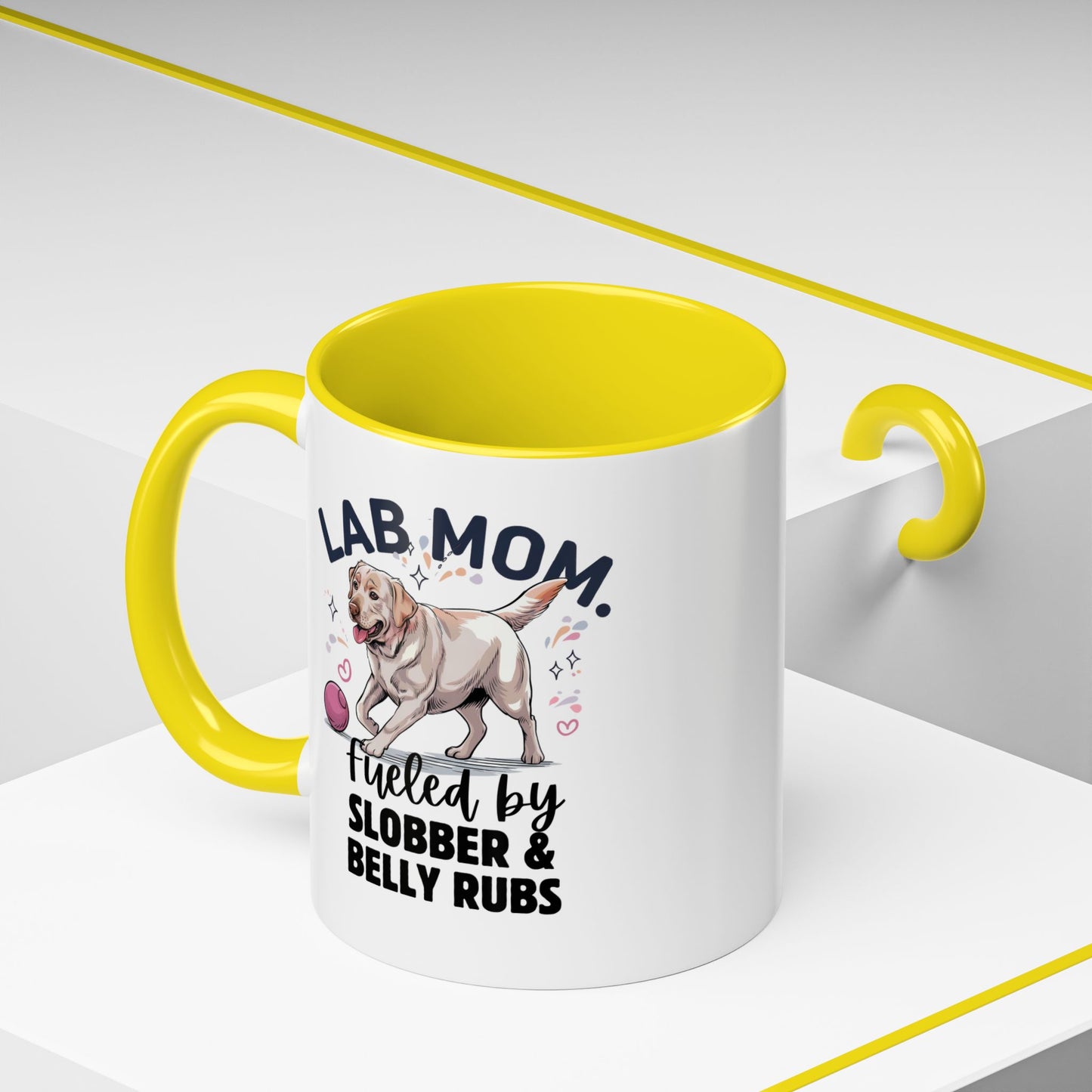 Lab Mom Coffee Mug - Fueled by Slobber & Belly Rubs, Dog Lover Gift, Pet Owner Coffee Cup, Personalized Dog Mom Mug, Cute Animal Mug