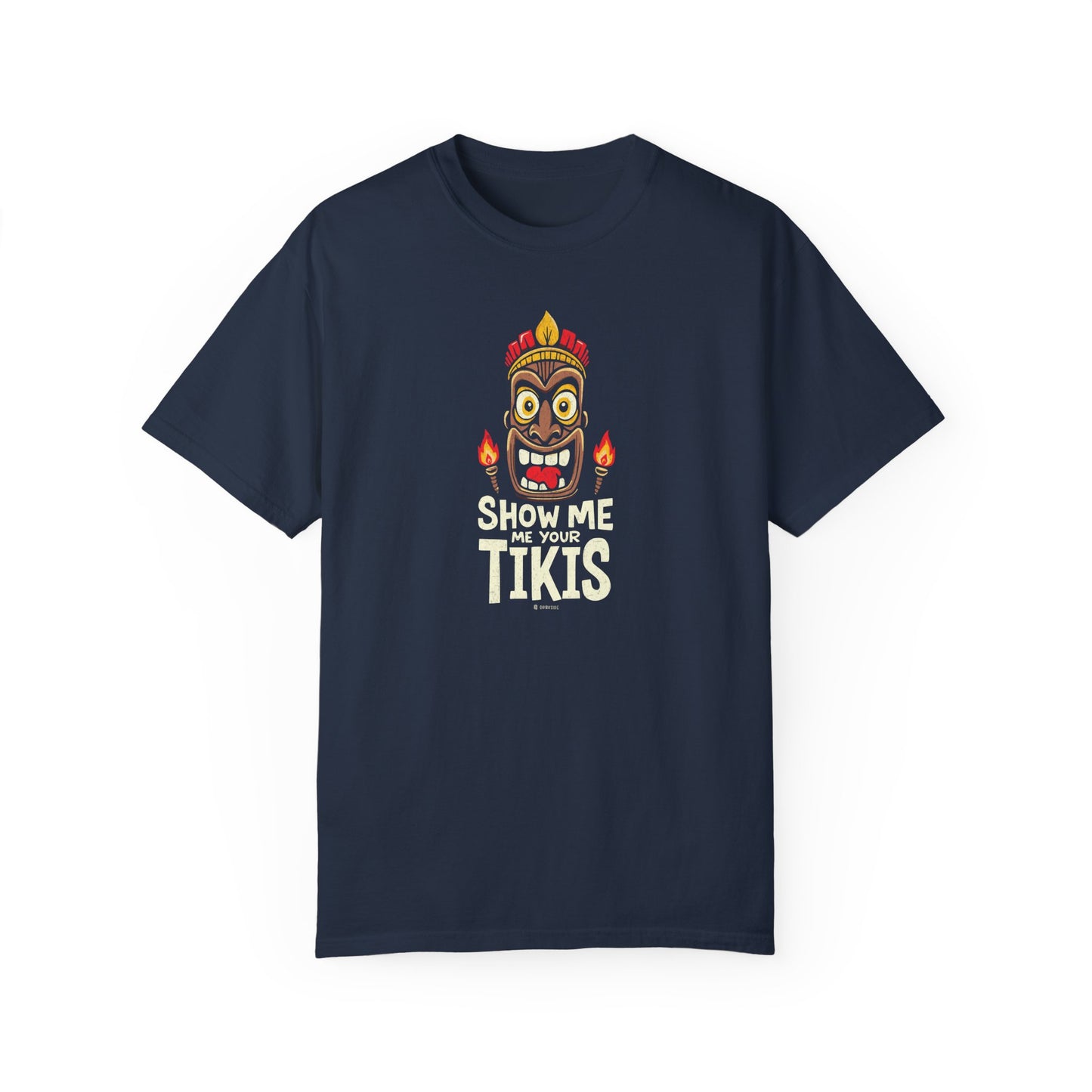 Tiki Print Tee, Hawaiian Style Shirt, Unisex Graphic Tshirt, Funny Aloha Top, Naughty Island Apparel