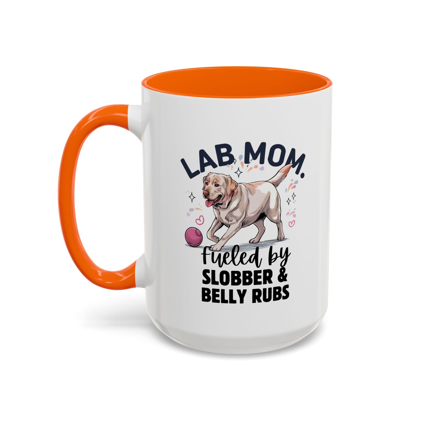 Lab Mom Coffee Mug - Fueled by Slobber & Belly Rubs, Dog Lover Gift, Pet Owner Coffee Cup, Personalized Dog Mom Mug, Cute Animal Mug