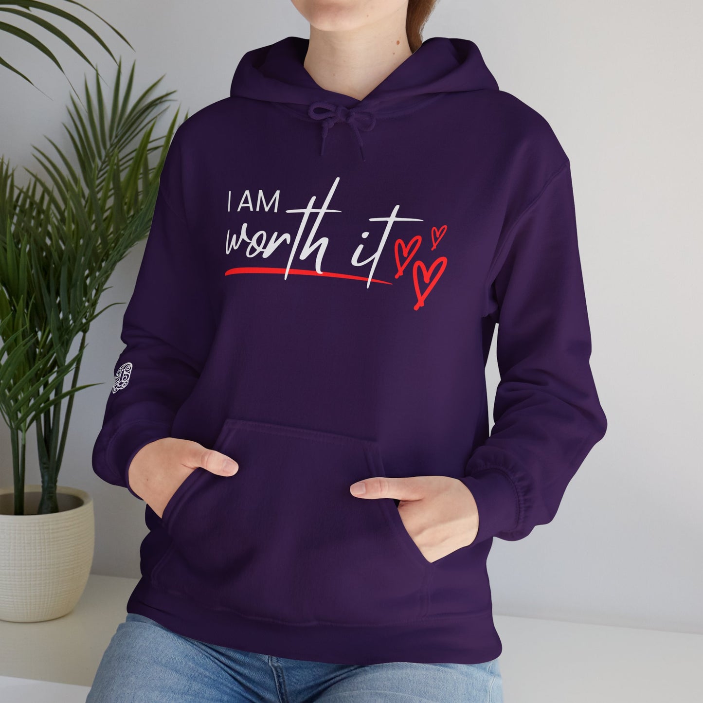 Empowerment Graphic Hoodie, Self Worth Sweatshirt, You Are Worth It Pullover, Inspirational Unisex Hoodie, Motivational Graphic Jumper - Quirkside Creations