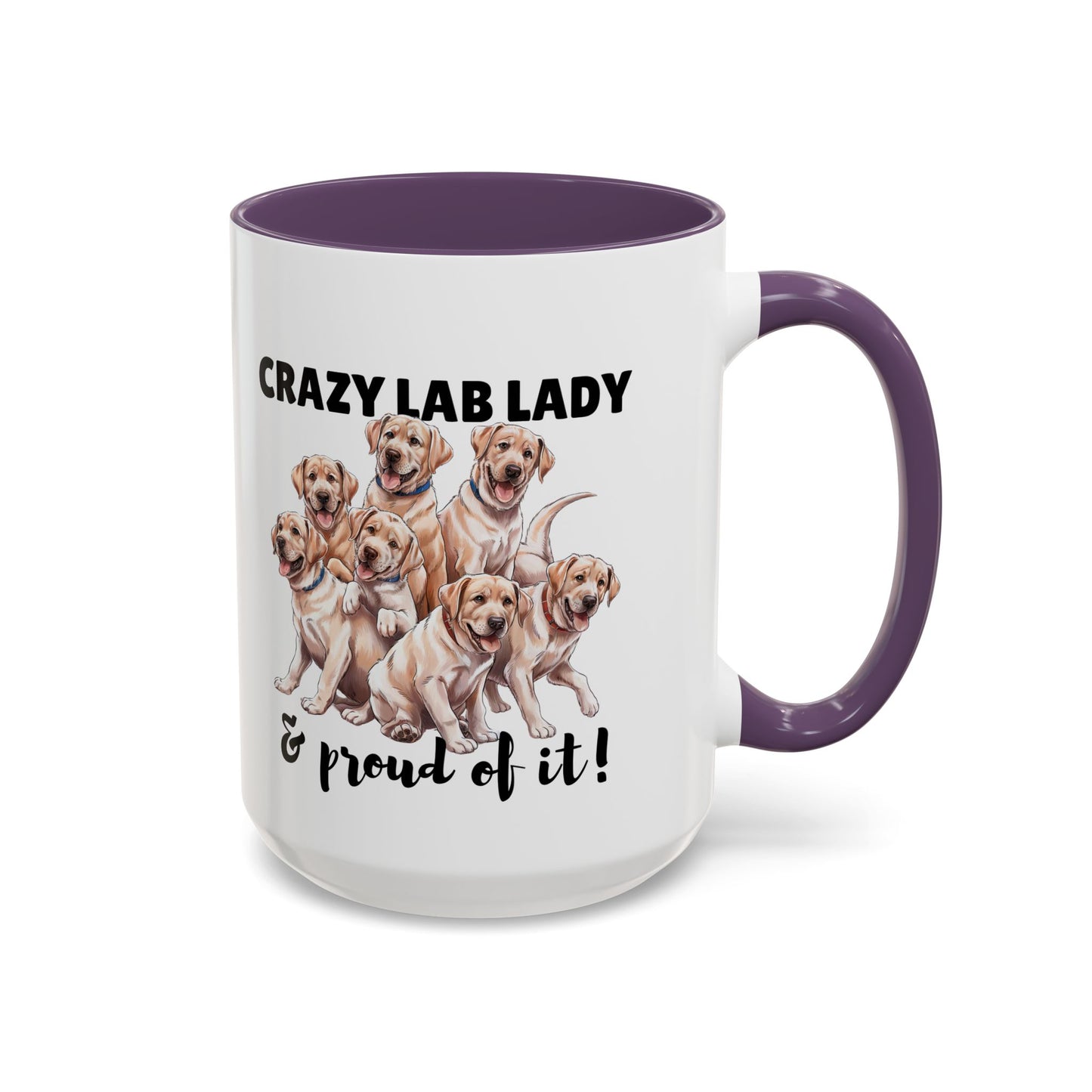 Crazy Lab Lady Coffee Mug - Dog Lover Gift, Pet Mom Mug, Funny Lab Dog Mug, Coffee Cup for Dog Owners, Animal Lover's Accessories