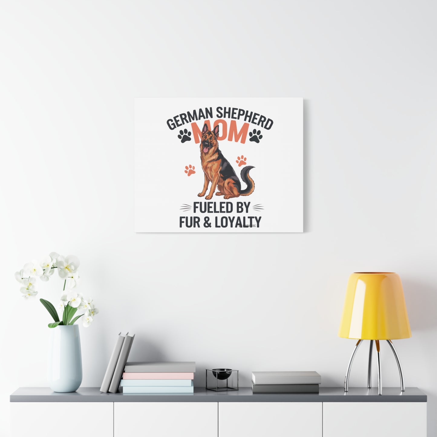 German Shepherd Mom Canvas Wall Art, Dog Lover Decor, Pet Owner Gift, Home Sweet Home Art, Animal Lover Wall Decor
