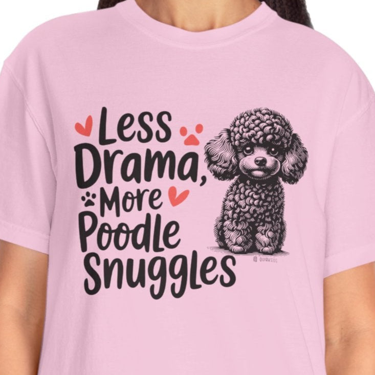 Poodle Lover T-shirt, Dog Owner Shirt, Cute Unisex Tee, Garment-Dyed Top, Dog Mom Dad Gift, Pet Lover Apparel, Animal Graphic Tee