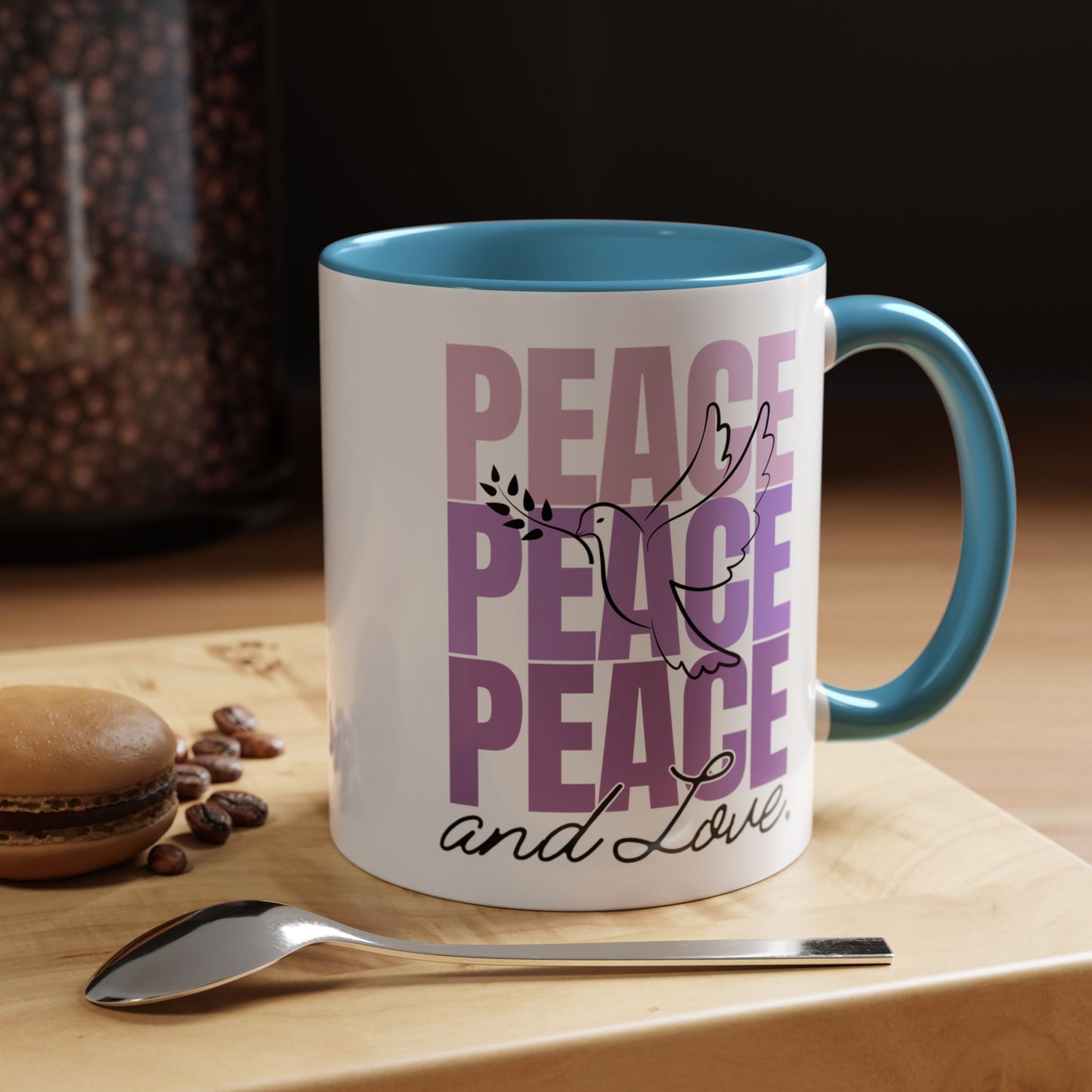 Peace and Love Accent Mug