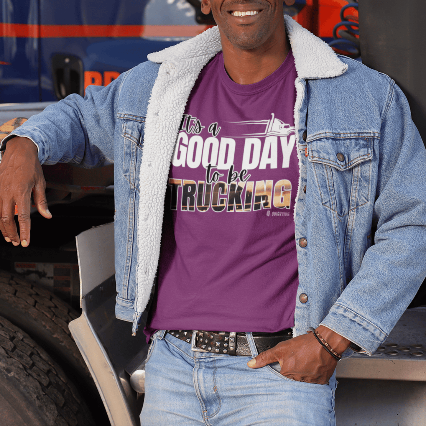 Trucking T-shirt, Truckers Tee, Highway Driver Shirt, On The Road Top, Unisex Tee, Comfortable Garment-Dyed Shirt