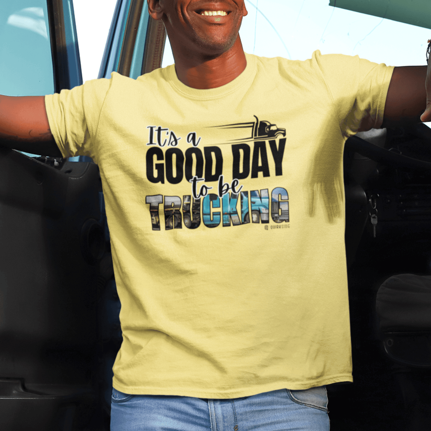 Trucking T-shirt, Truckers Tee, Highway Driver Shirt, On The Road Top, Unisex Tee, Comfortable Garment-Dyed Shirt