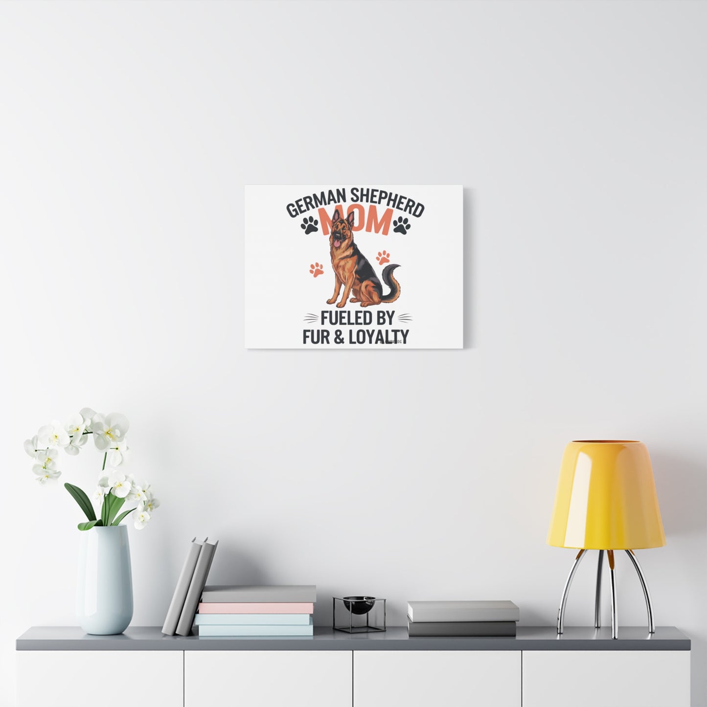 German Shepherd Mom Canvas Wall Art, Dog Lover Decor, Pet Owner Gift, Home Sweet Home Art, Animal Lover Wall Decor
