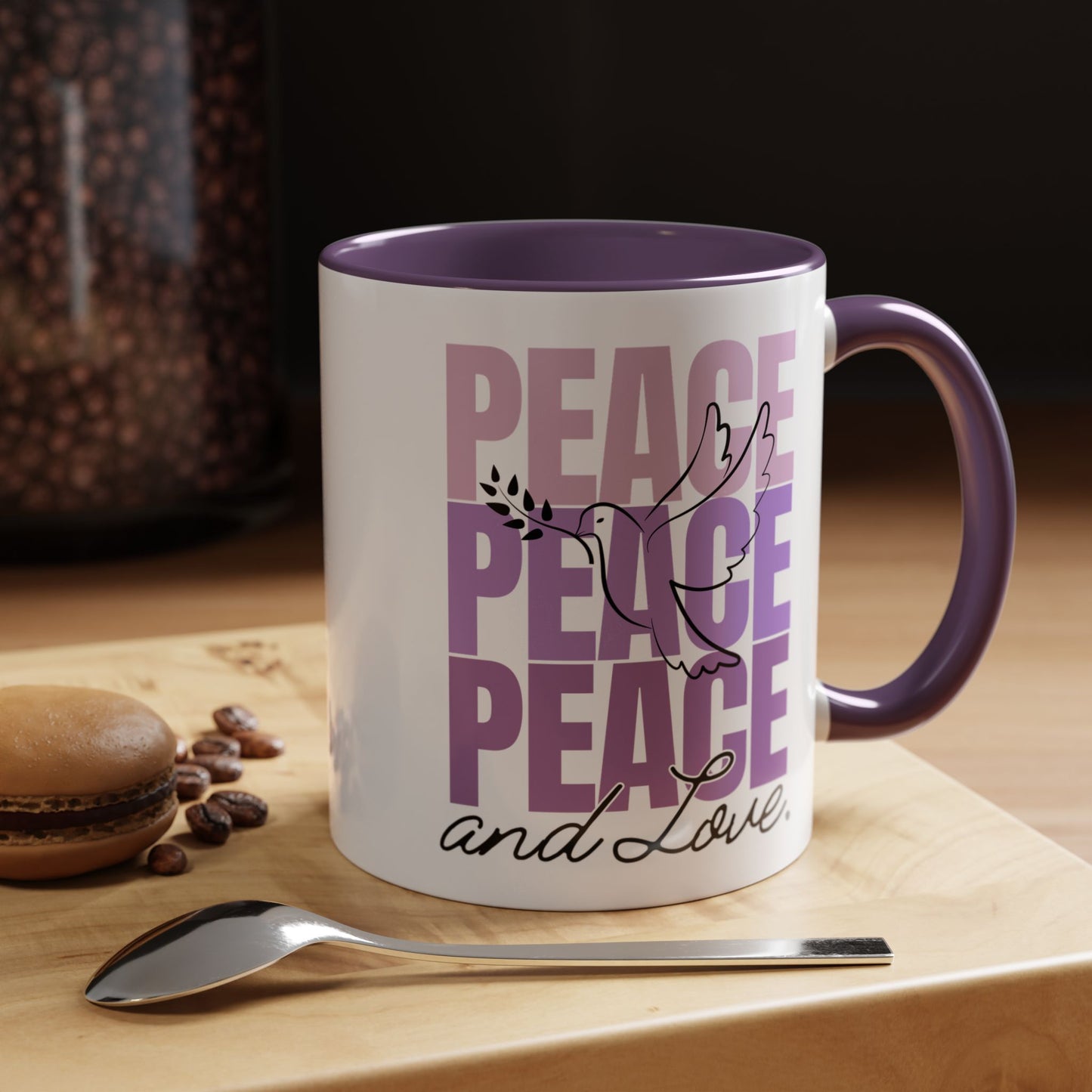 Peace and Love Accent Mug
