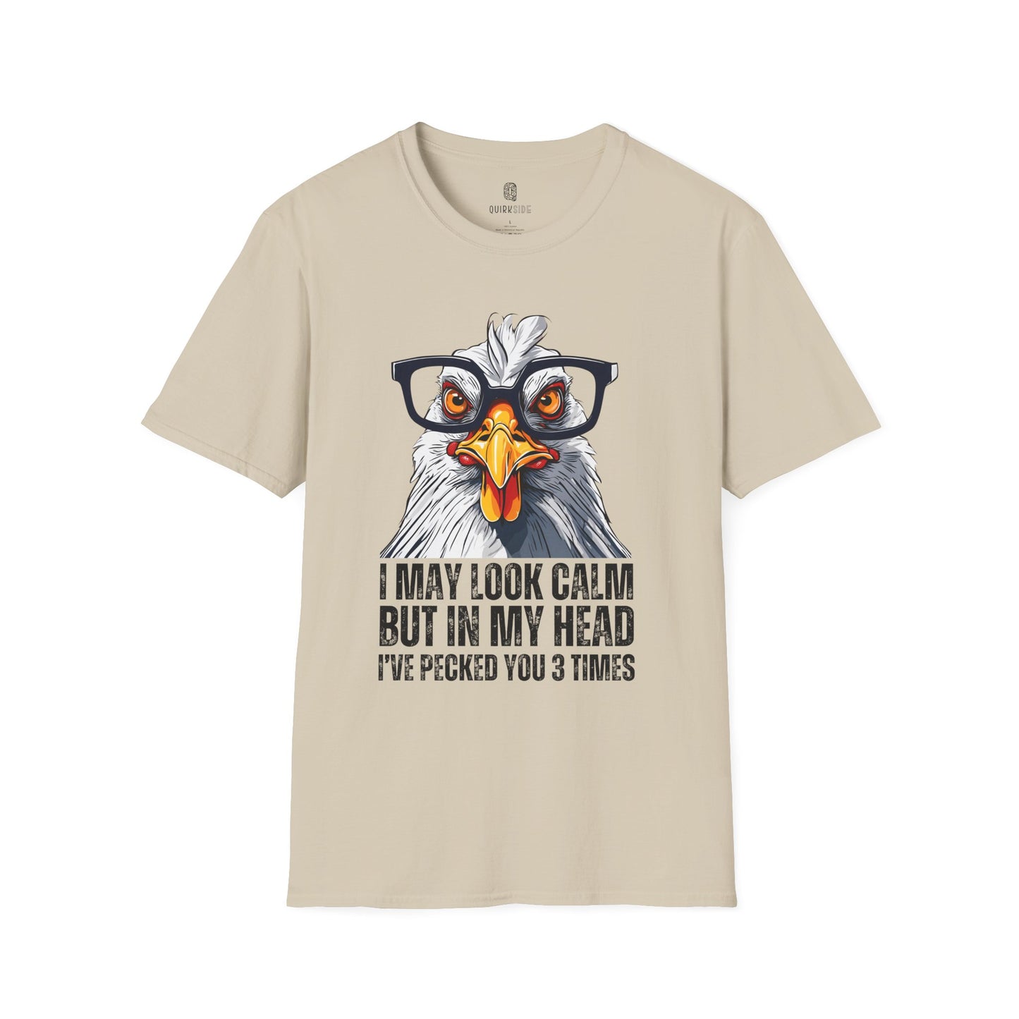 Funny Chicken Unisex T-Shirt, Crazy Chicken Tee, Quirky Humor Shirt, Stand Out Apparel, Hilarious Graphic Top - Quirkside Creations
