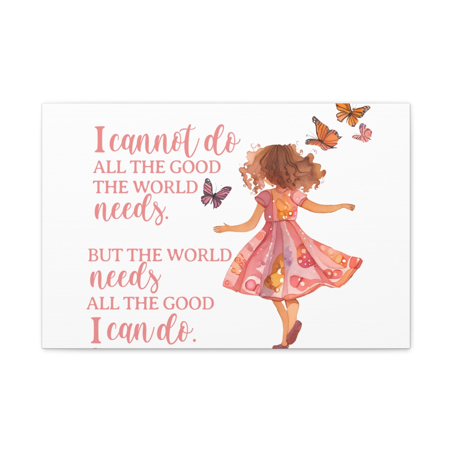 Inspirational Wall Art Canvas, Motivational Home Decor, Butterfly Quote Print, Gift for Her, Positive Vibes Wall Decor