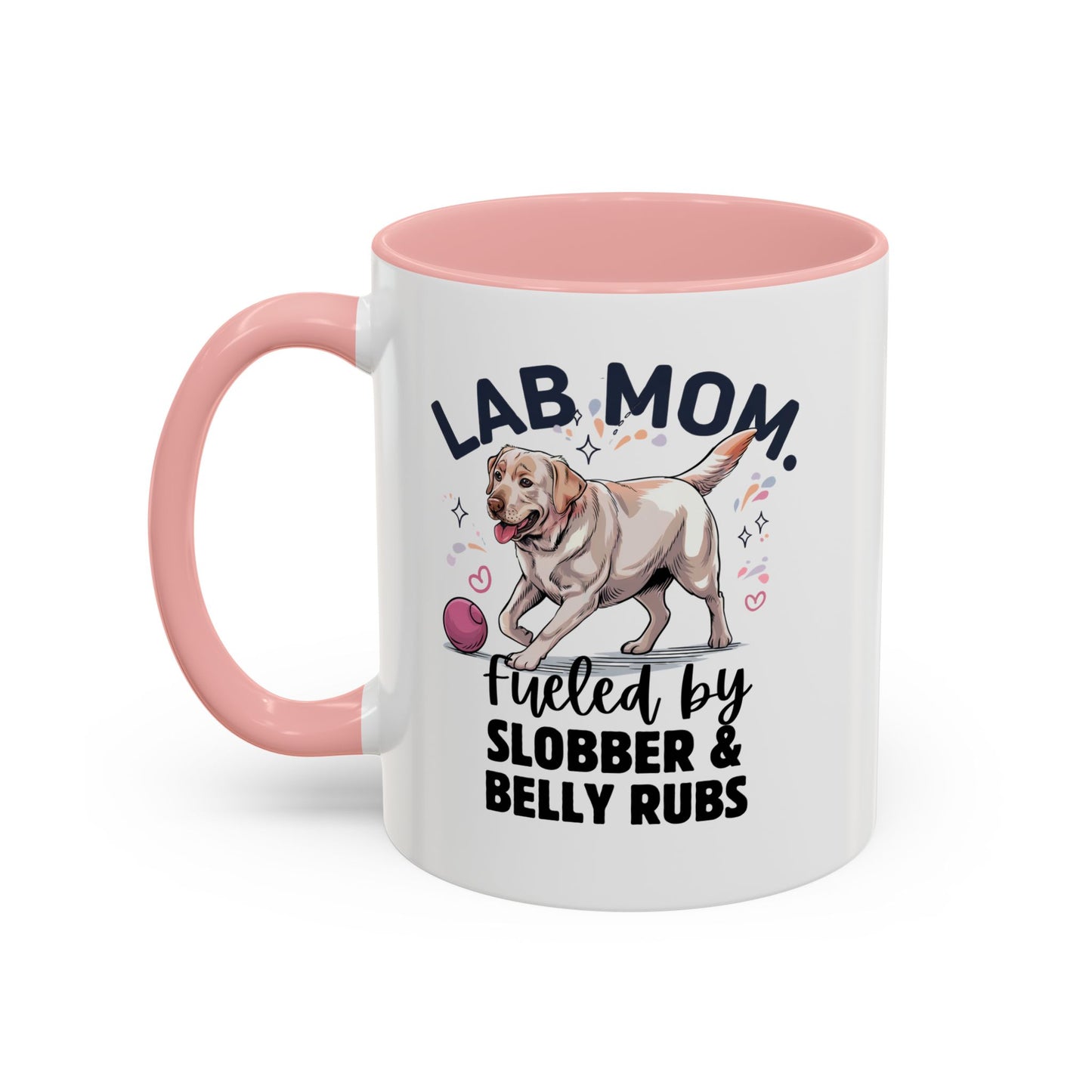 Lab Mom Coffee Mug - Fueled by Slobber & Belly Rubs, Dog Lover Gift, Pet Owner Coffee Cup, Personalized Dog Mom Mug, Cute Animal Mug