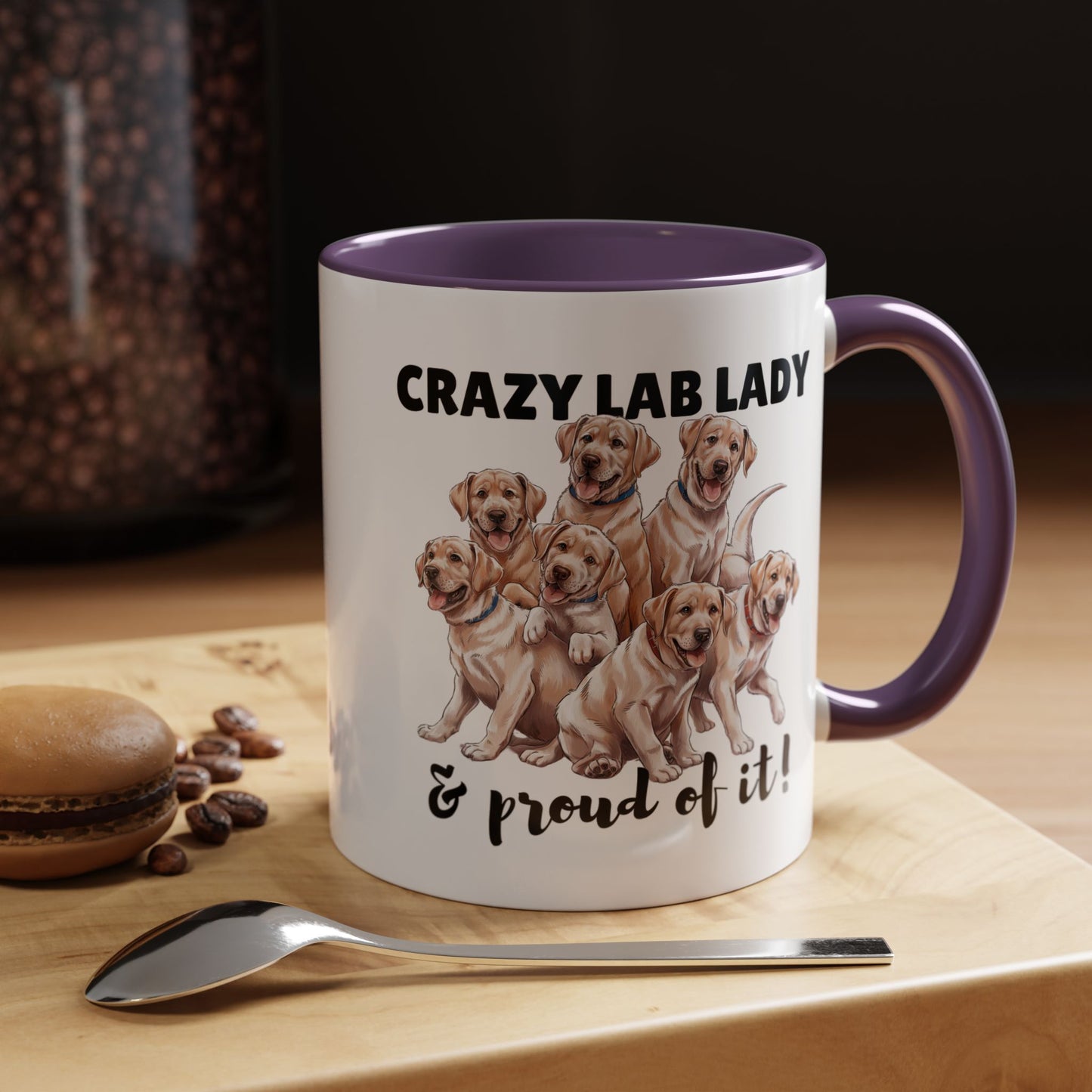 Crazy Lab Lady Coffee Mug - Dog Lover Gift, Pet Mom Mug, Funny Lab Dog Mug, Coffee Cup for Dog Owners, Animal Lover's Accessories