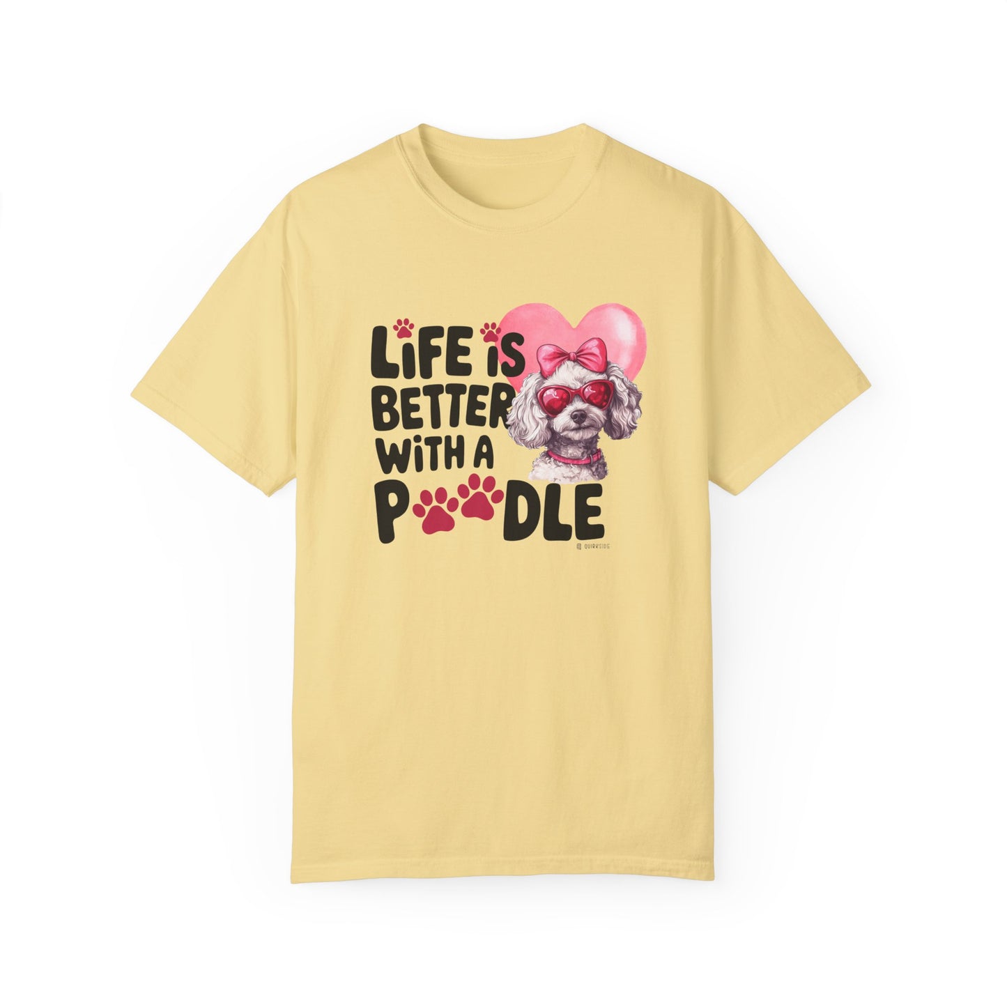 Poodle Lover T-shirt, Dog Owner Shirt, Cute Unisex Tee, Garment-Dyed Top, Dog Mom Dad Gift, Pet Lover Apparel, Animal Graphic Tee