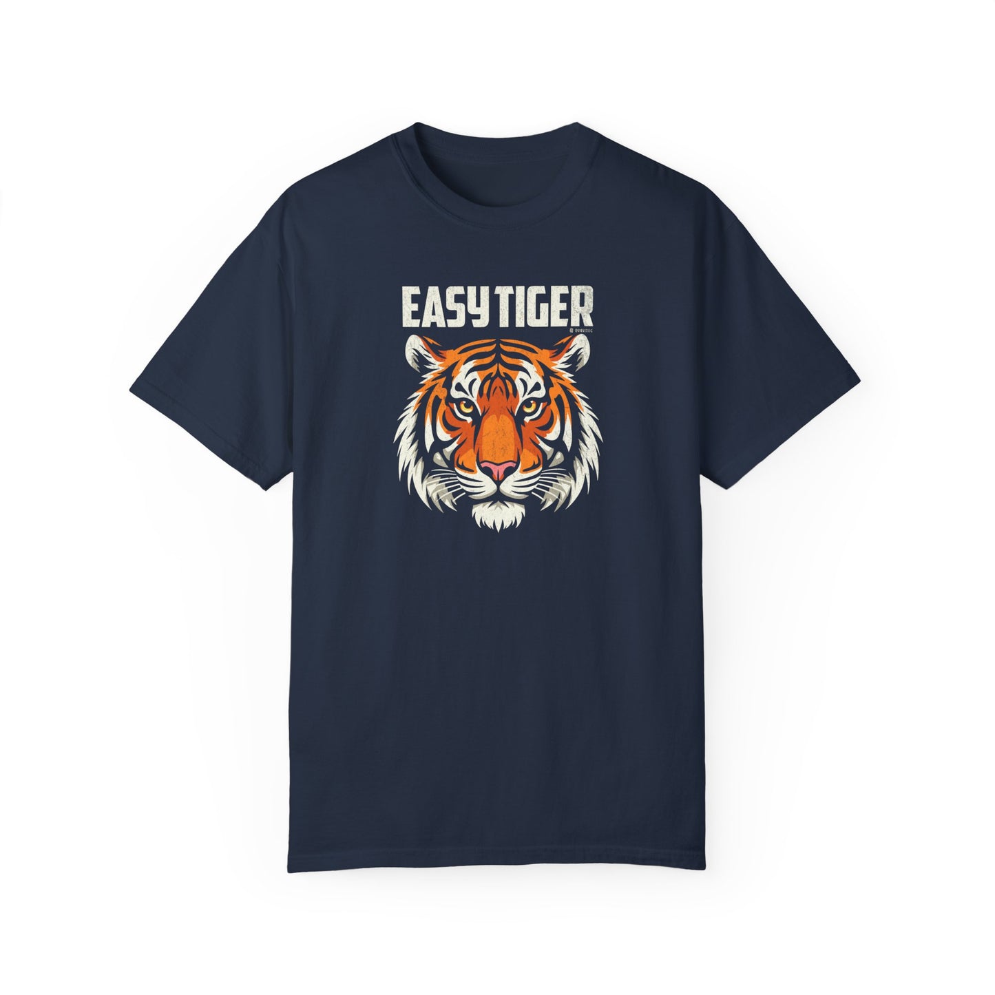 Funny Easy Tiger Unisex T-shirt, Tiger Face Graphic Tee, Sarcastic Animal Lover Shirt, Cool Gift for Men and Women, Unique Statement Top