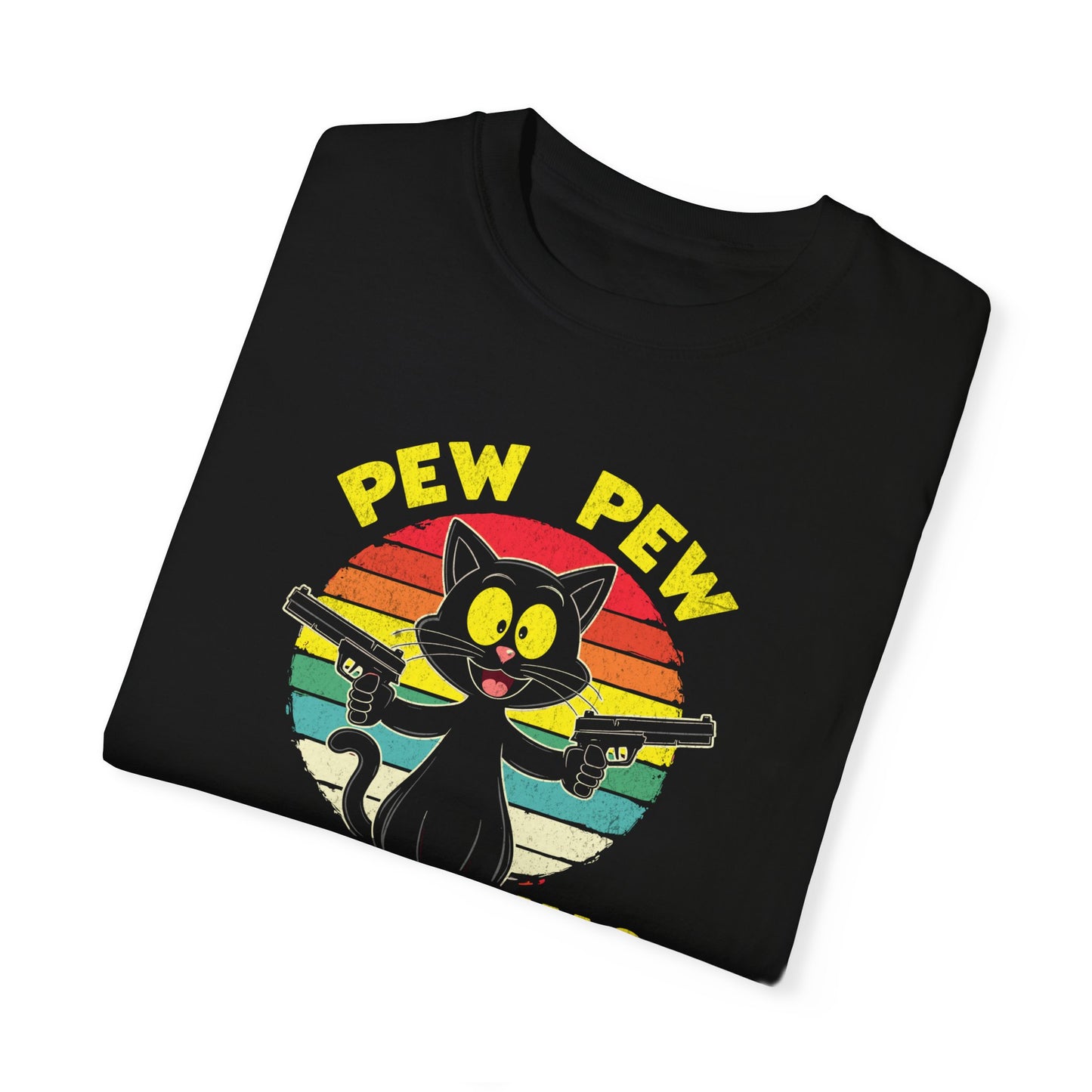 Cowboy Cat Funny T-Shirt, Western Style Tee, Unisex Garment-Dyed Shirt, Cat Lover Gift, Rodeo Apparel