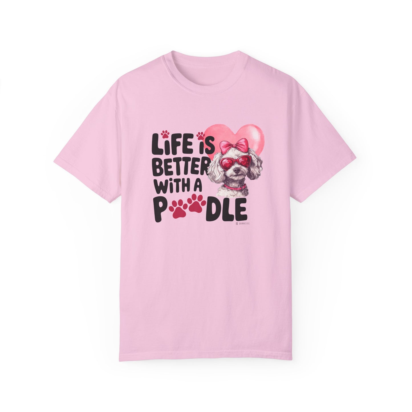 Poodle Lover T-shirt, Dog Owner Shirt, Cute Unisex Tee, Garment-Dyed Top, Dog Mom Dad Gift, Pet Lover Apparel, Animal Graphic Tee