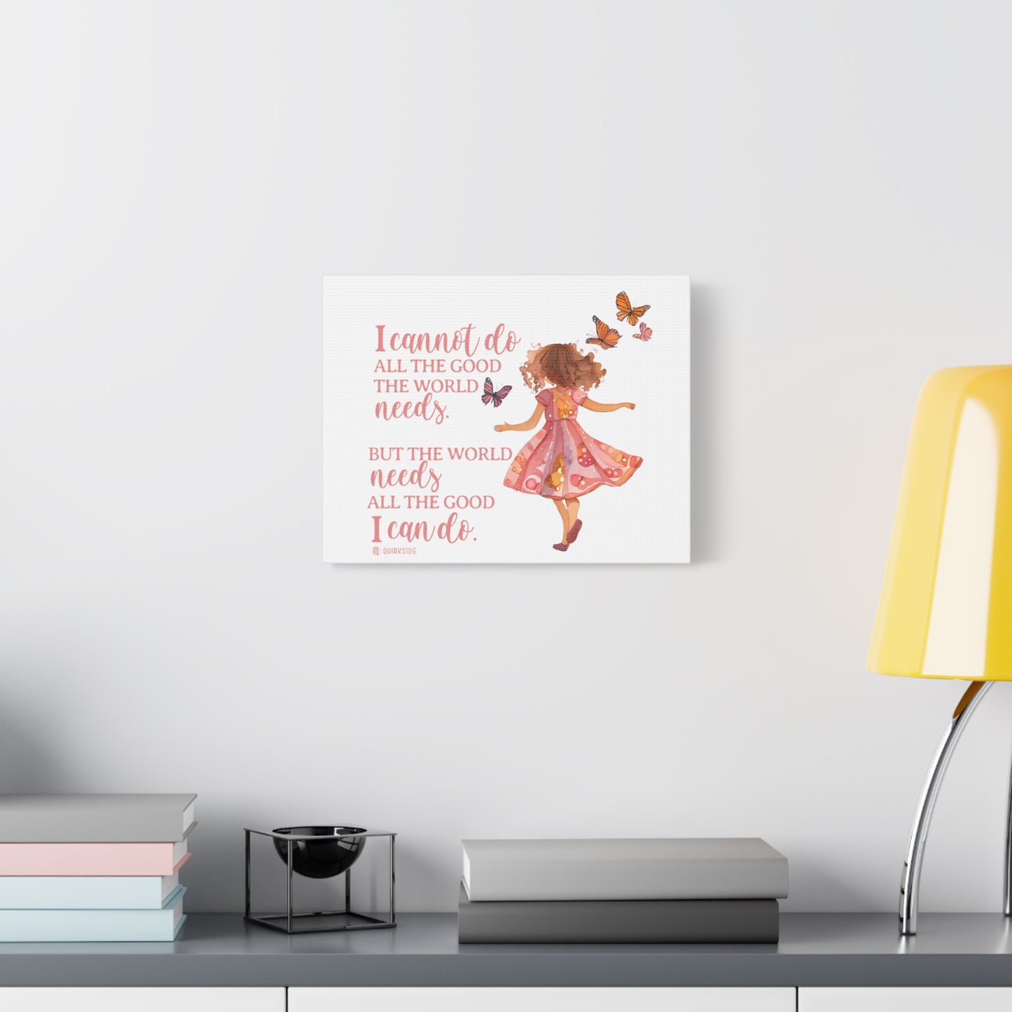 Inspirational Wall Art Canvas, Motivational Home Decor, Butterfly Quote Print, Gift for Her, Positive Vibes Wall Decor