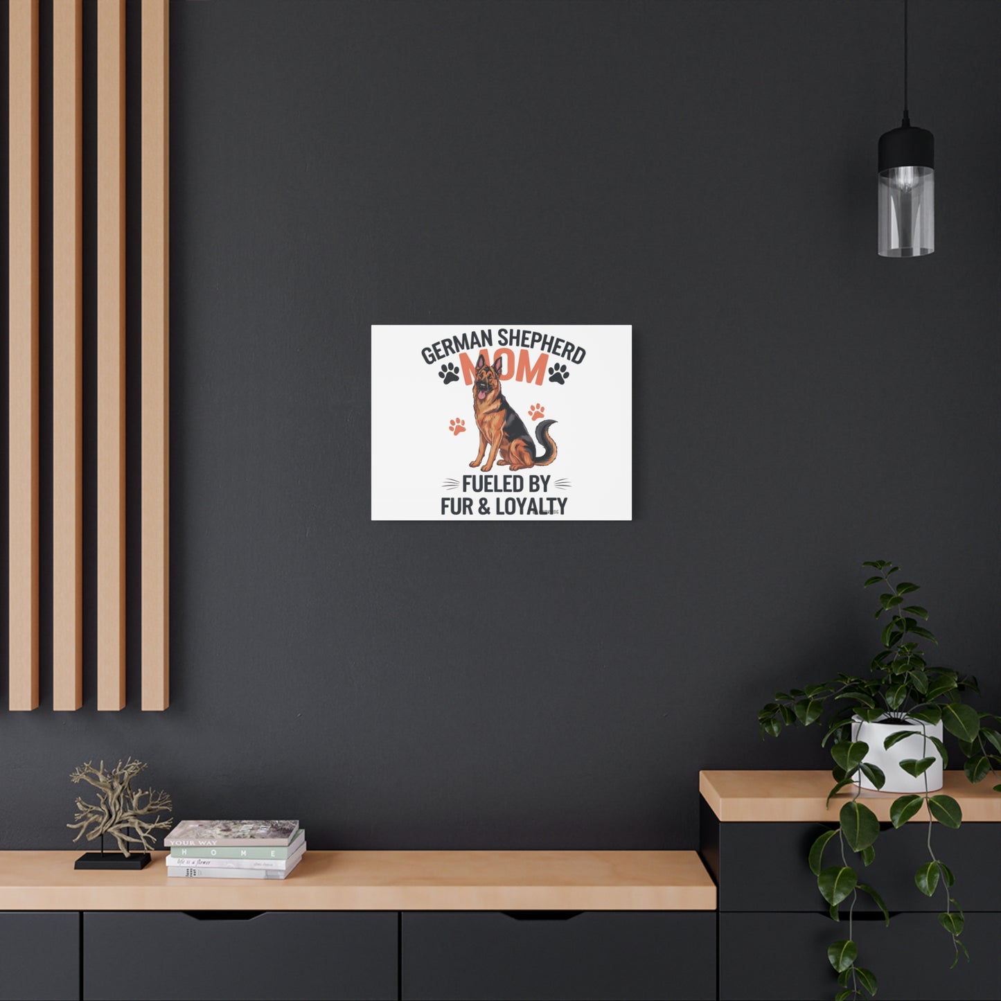 German Shepherd Mom Canvas Wall Art, Dog Lover Decor, Pet Owner Gift, Home Sweet Home Art, Animal Lover Wall Decor