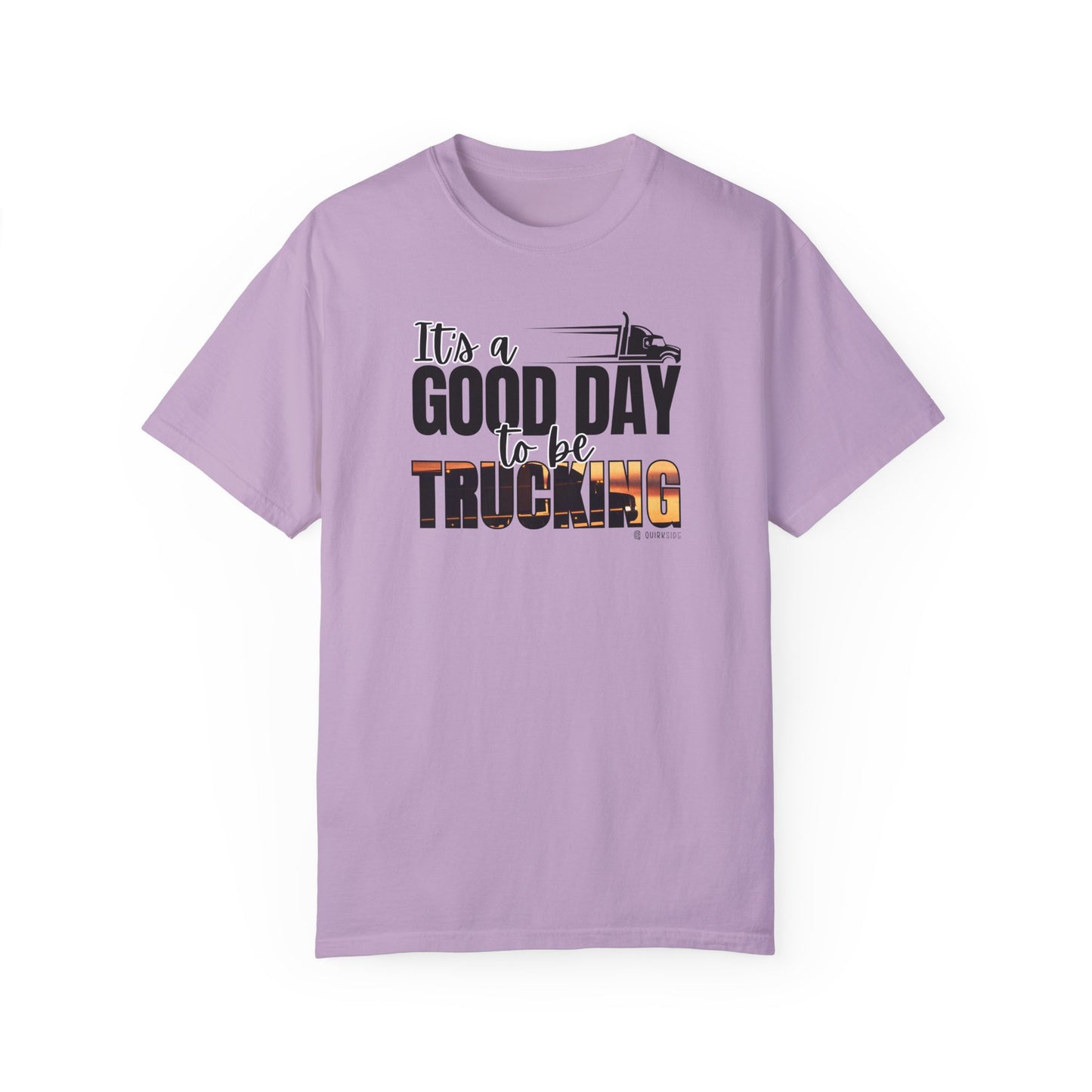 Trucking T-shirt, Truckers Tee, Highway Driver Shirt, On The Road Top, Unisex Tee, Comfortable Garment-Dyed Shirt